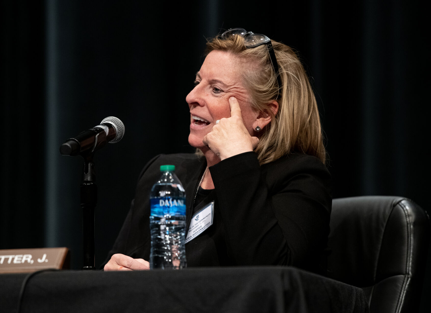 Colorado Supreme Court Justice Maria E. Berkenkotter speaks to students at Pine Creek High School in Colorado Springs on Thursday, Nov. 17, 2022. (The Gazette, Parker Seibold) (Parker Seibold)