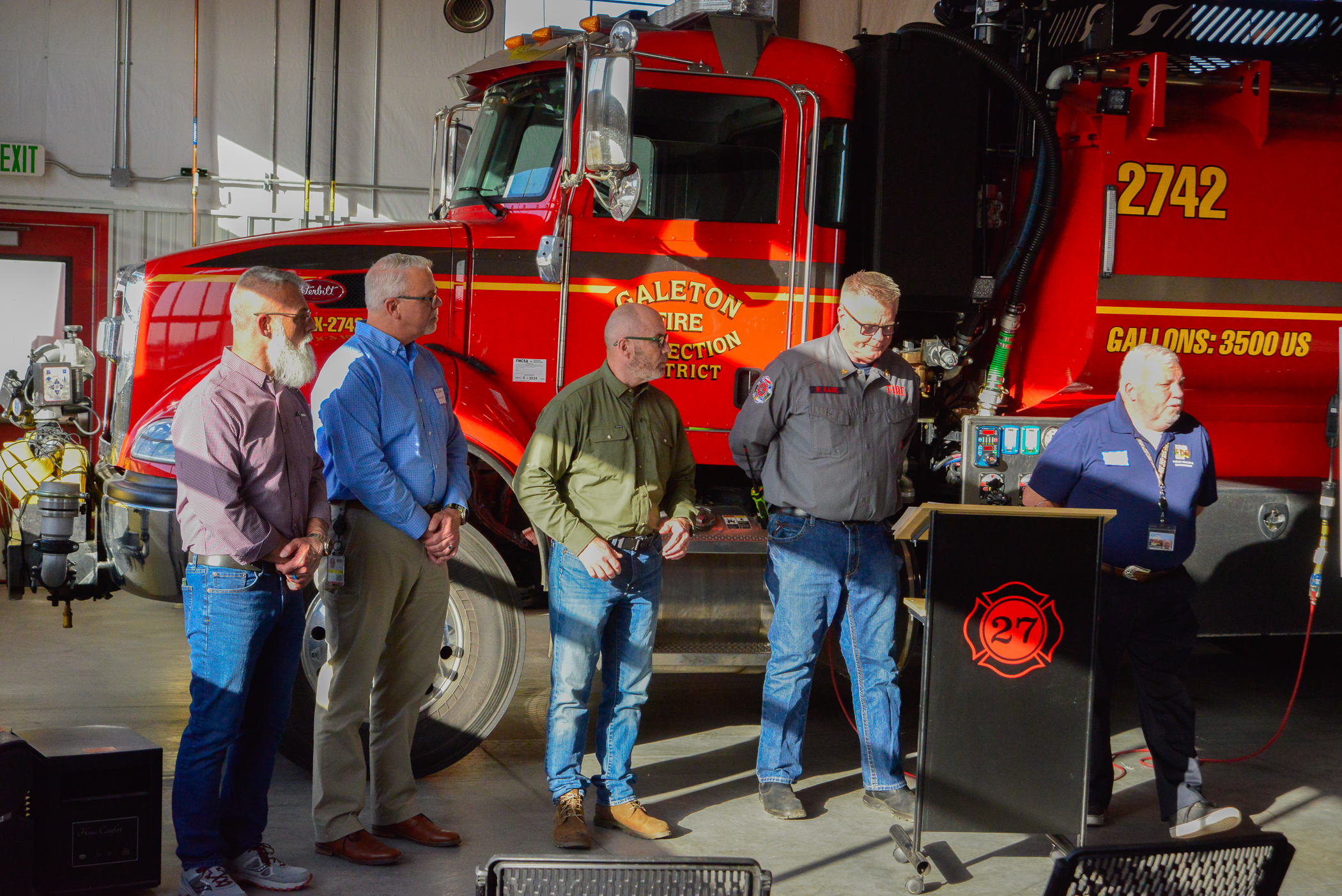 FILE PHOTO: Galeton Fire Protection District Chief Russ Kane and representatives from Weld County Emergency Management, Weld County Health & Environment and Chevron at a press conference about the status of the Noble/Chevron Bishop natural gas well blowout near Galeton, Colo. on Thursday, April 10, 2025 (ScottWeiserEnterprise Reporterscott.weiser@gazette.comhttps://secure.gravatar.com/avatar/bedf4ba0a073402c3991ce97ce2869c4?d=mm&r=g)