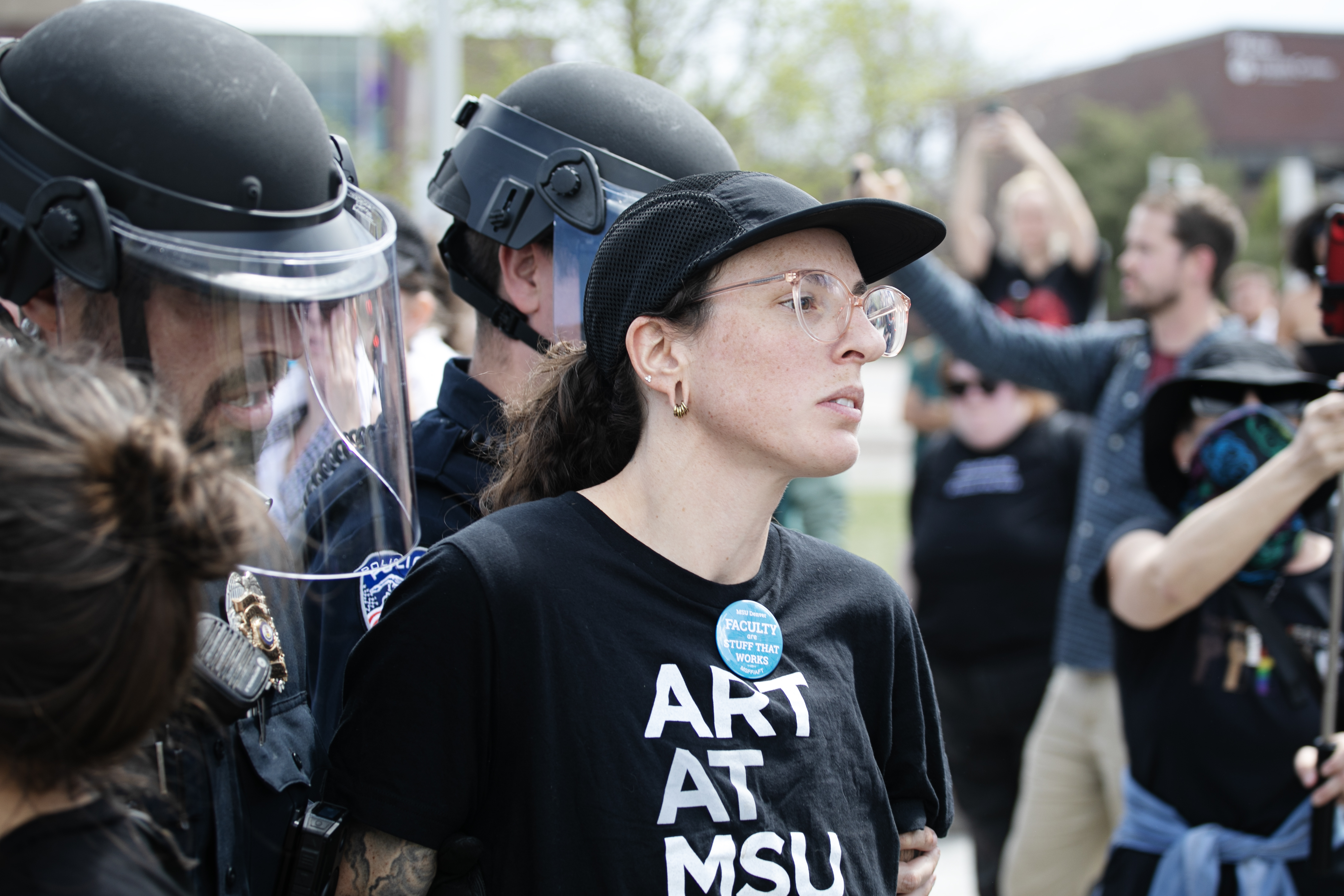 FILE PHOTO: Denver Police Department officers, Denver Sheriff Department officers and Auraria Campus police in riot gear arrested dozens of pro-Palestinian protestors at a solidarity encampment on Metropolitan State University's Tivoli Quad on Friday, April 26, 2024. Some of the students have filed a lawsuit against campus police. (TomHellauerMultimedia Producertom.hellauer@denvergazette.comhttps://denvergazette.com/content/tncms/avatars/f/9e/622/f9e6228a-3b6b-11ed-bf10-fbb71fa8e421.f54b911252c540f1d61709edc4727a39.png)