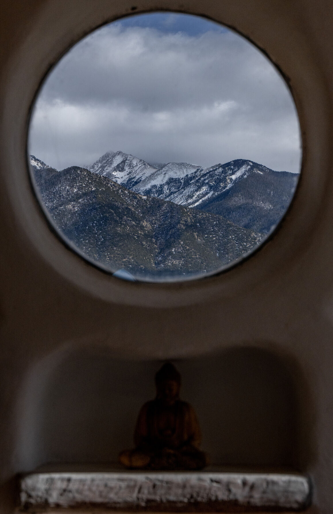 The Sangre de Cristo Mountains can be seen through the windows of the Crestone Hobbitat. (Parker Seibold, The Gazette) (Parker Seibold)
