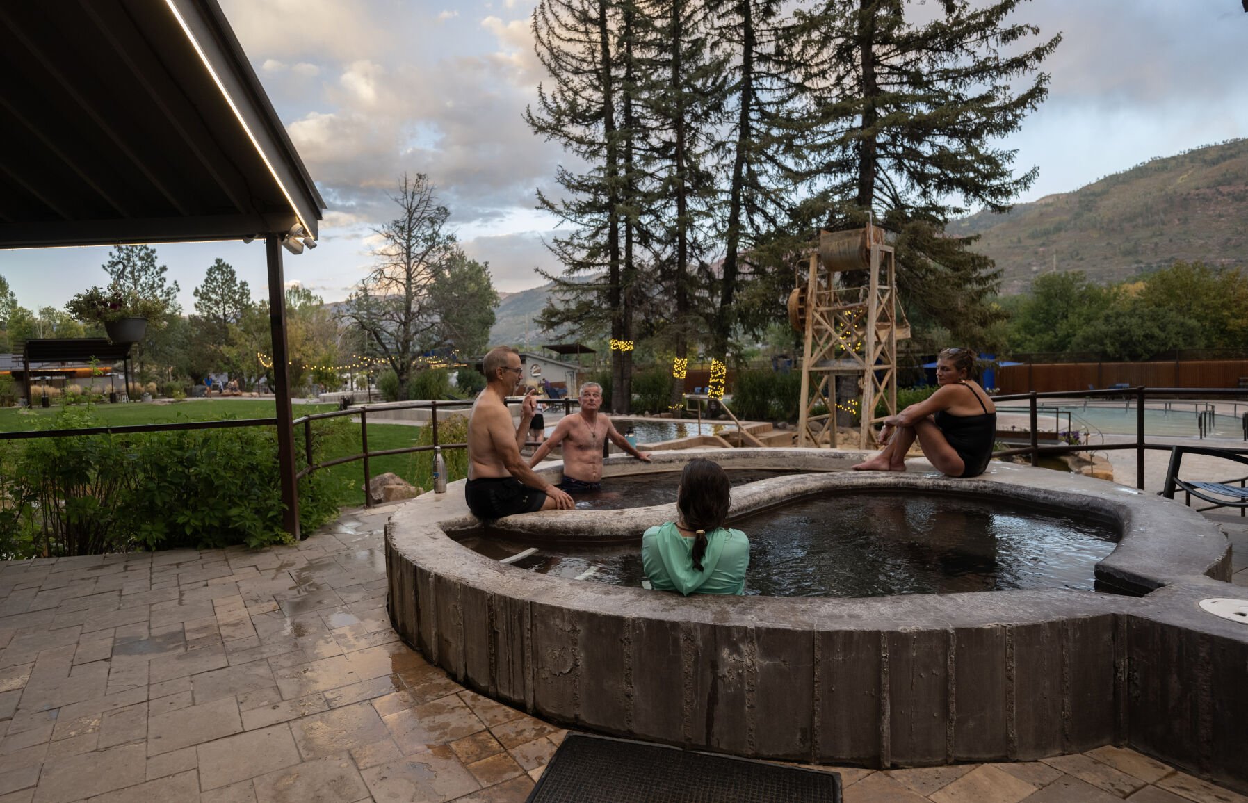 Visitors soak in the hot/cold soaking pools at the Durango Hot Springs Resort and Spa on Oct. 1 outside Durango. The resort features 32 natural mineral hot springs soaking pools and five private Japanese-inspired ofuro tubs. (photos by Christian Murdock, The Gazette)