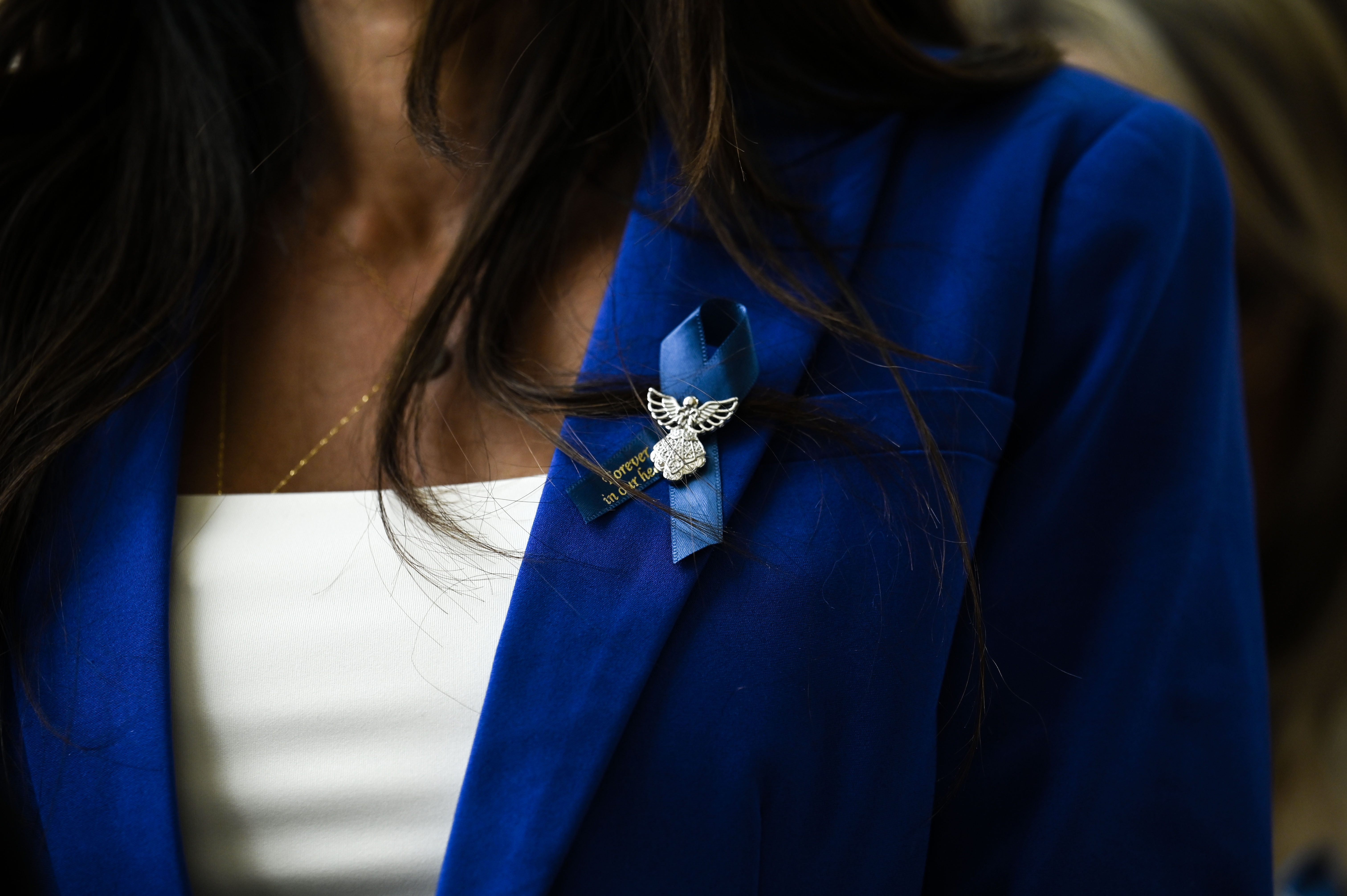 Kelly Bartell, mother of slain 20-year-old Alexa Bartell, wore a blue ribbon throughout the two-week trial of Joseph Koenig, the man convicted of killing her April 19, 2023, as seen on Friday, April 25, 2025 at the Jefferson County Courthouse. (Stephen Swofford, Denver Gazette) (StephenSwoffordPhotographerstephen.swofford@gazette.comhttps://secure.gravatar.com/avatar/1ddcaf11c5d70eaa58546ddc4e038687?d=mm&r=g)