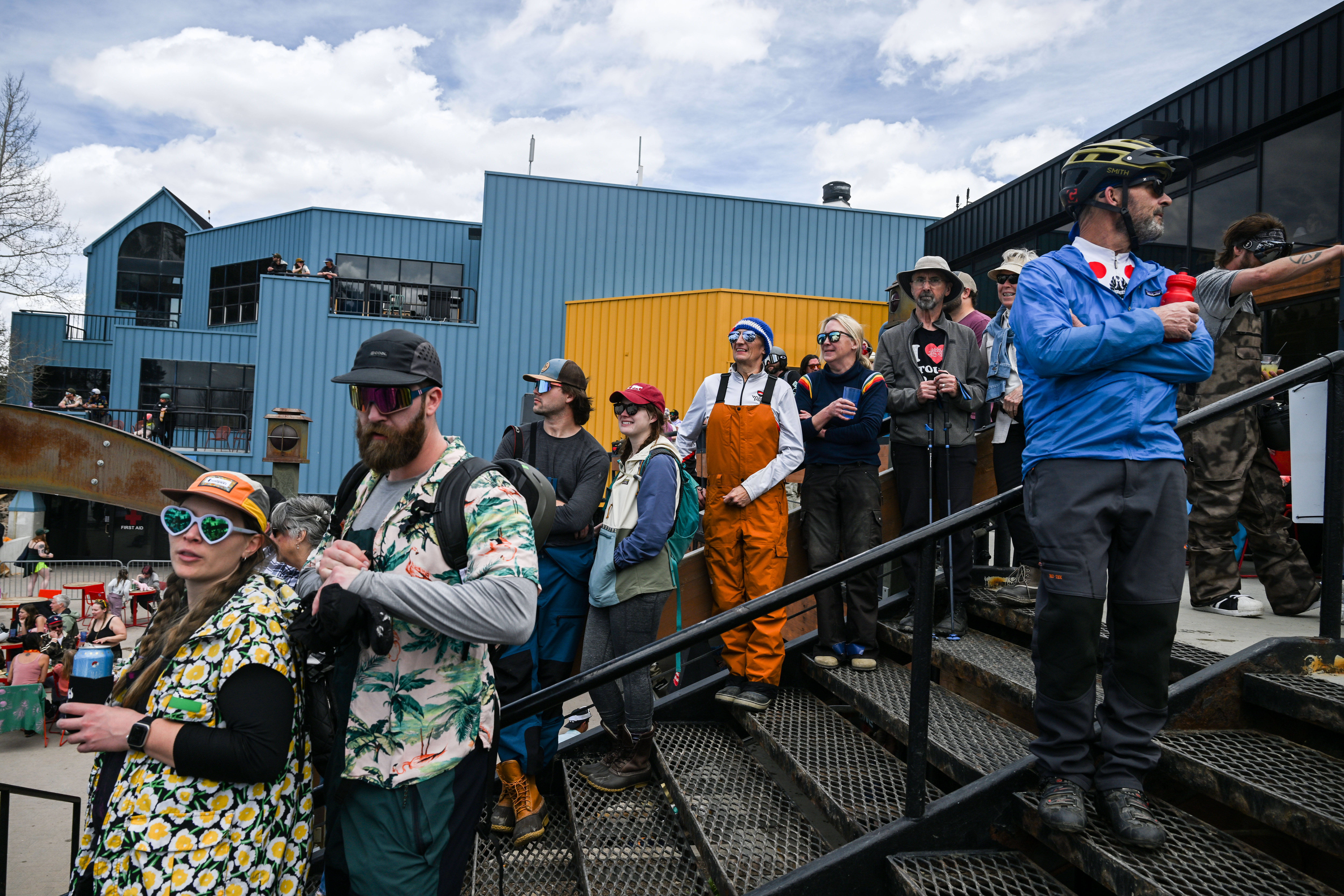A crowd watches competitors attempt to ski and snowboard across a pool of water at the base of Winter Park during the Spring Splash event to celebrate the last day of the season on Sunday, April 27, 2025 (Stephen Swofford, Denver Gazette) (StephenSwoffordPhotographerstephen.swofford@gazette.comhttps://secure.gravatar.com/avatar/1ddcaf11c5d70eaa58546ddc4e038687?d=mm&r=g)