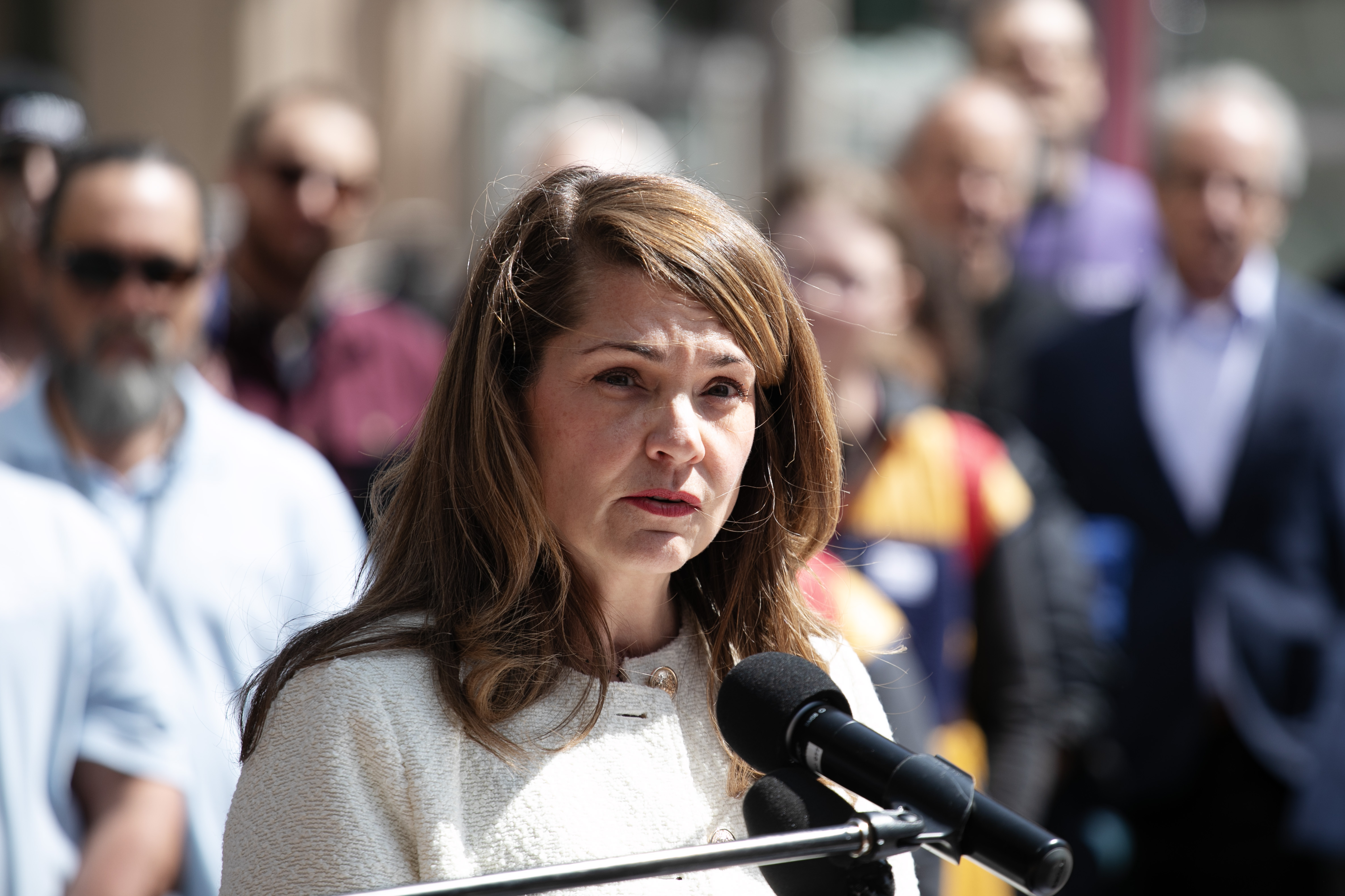 Denver City Council President Amanda Sandoval and other local leaders hold a press conference to announce new first responders and other safety investments for downtown Denver on Wednesday, April 2, 2025. (TomHellauerMultimedia Producertom.hellauer@denvergazette.comhttps://denvergazette.com/content/tncms/avatars/f/9e/622/f9e6228a-3b6b-11ed-bf10-fbb71fa8e421.f54b911252c540f1d61709edc4727a39.png)