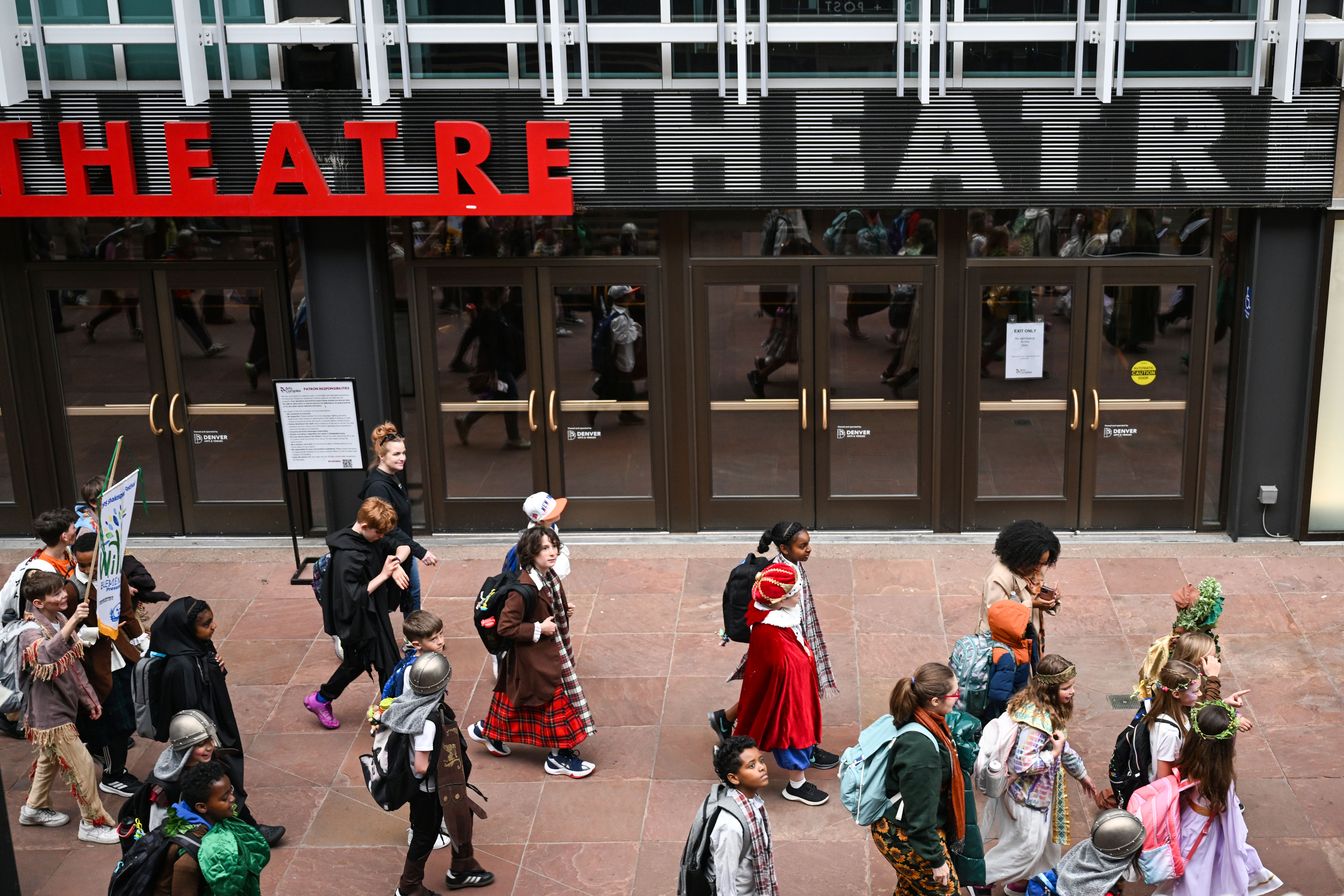 Five thousand students of all ages from Denver Public Schools march from Skyline park to the Denver Center for Performing Arts during the opening parade to kick off the 41st Annual DPS Shakespeare Festival on Friday, April 25, 2025. The festival is the oldest and largest student Shakespeare festival in the country. (Stephen Swofford, Denver Gazette) (StephenSwoffordPhotographerstephen.swofford@gazette.comhttps://secure.gravatar.com/avatar/1ddcaf11c5d70eaa58546ddc4e038687?d=mm&r=g)