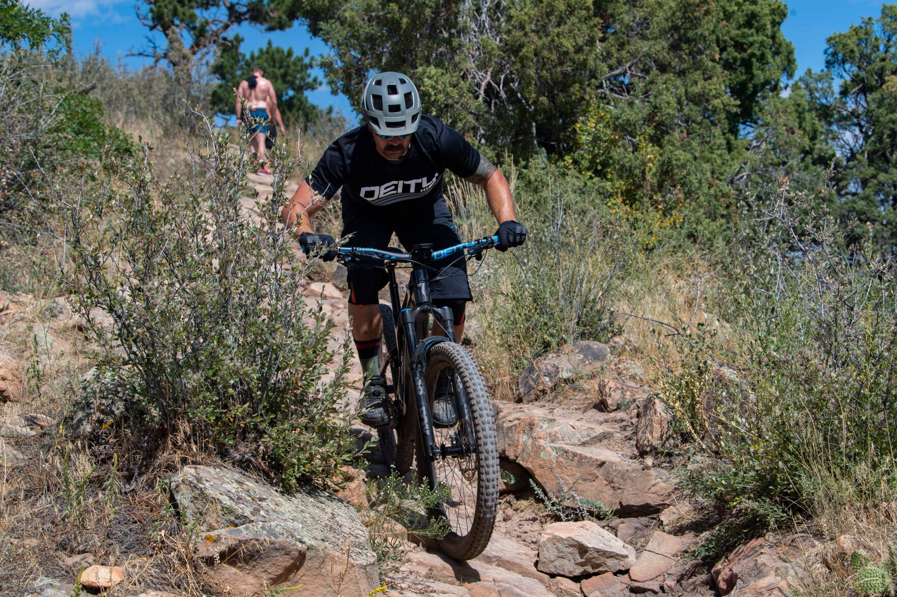 A mountain biker rides the Dakota Ridge Trail in Matthews/Winter Park on Aug. 24, 2021, outside Golden. (Christian Murdock, Gazette FILE)
