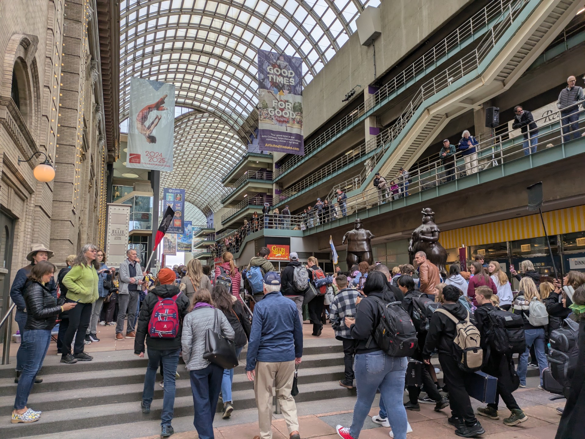 A parade of students and teachers enter the Denver Performing Arts Center to kick off the 41st annual Denver Public Schools Shakespeare Festival on April 25, 2025. (Michael Braithwaite / The Denver Gazette) (MichaelBraithwaiteBreaking News Reportermichael.braithwaite@gazette.comhttps://secure.gravatar.com/avatar/fb3f78e3ce4a645001819087b4b73d25?d=mm&r=g)