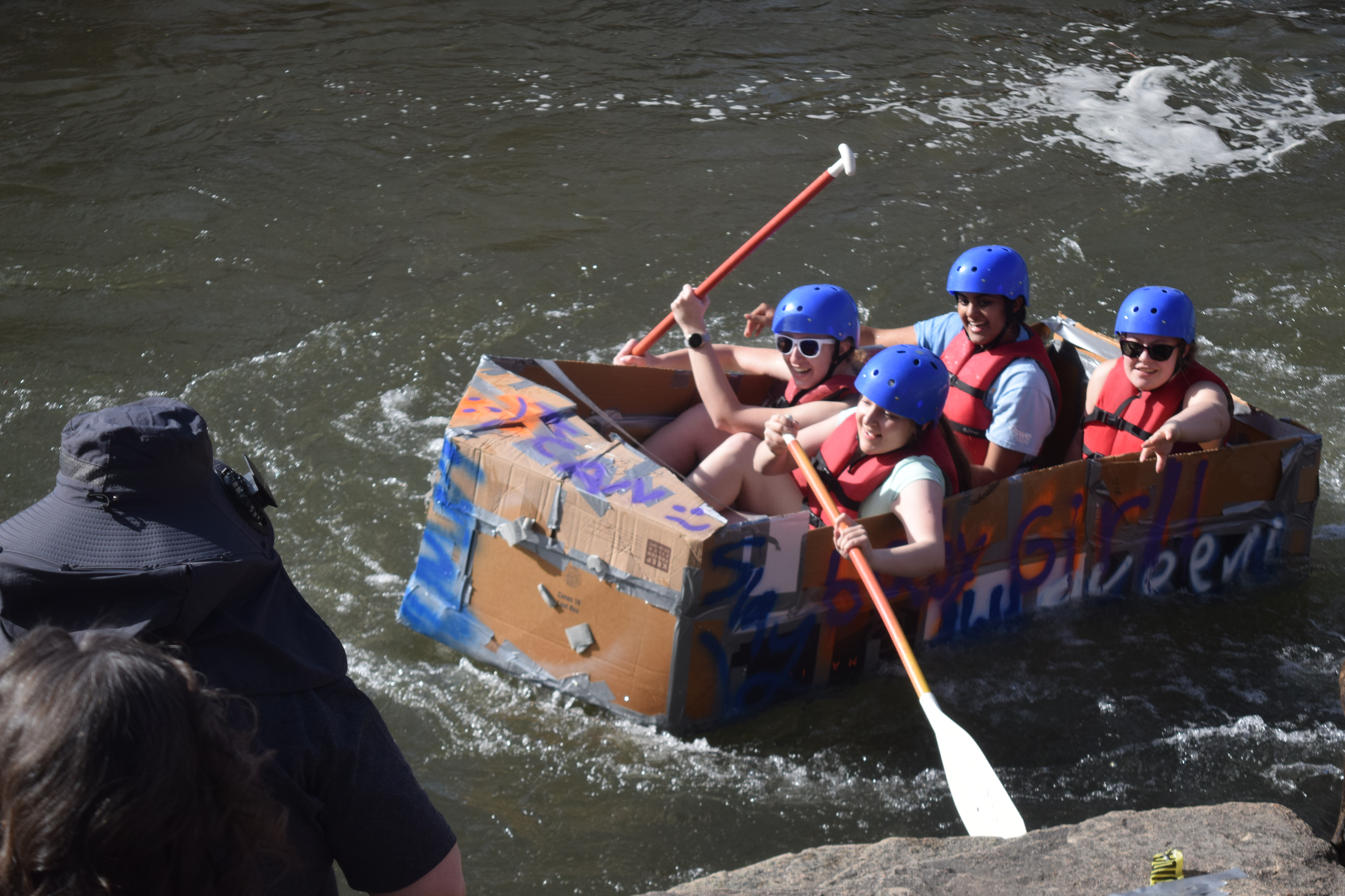 The carboard boat races included a few treacherous spots of rapids and rocks, creating for obstacles for the boats made completely of paper and tape. (SageKelleyJefferson County Reportersage.kelley@denvergazette.comhttps://denvergazette.com/content/tncms/avatars/e/5f/457/e5f45740-2717-11ee-85b2-ab80f2d36252.5b966c1d2ce4987987665d57c237eda4.png)