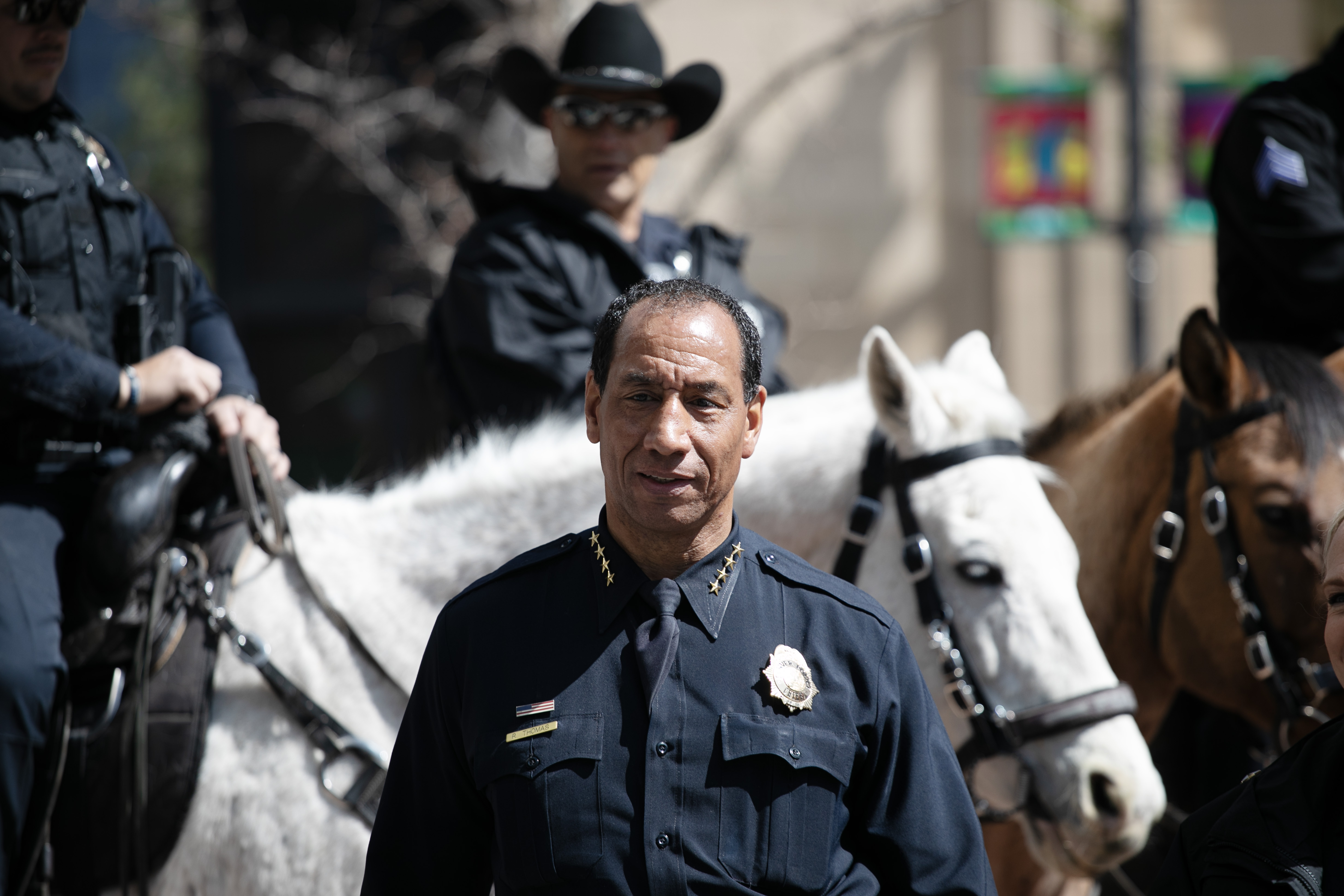 Denver Police Chief Ron Thomas waits for a press conference announcing new first responder patrols and other safety investments for downtown Denver to begin on Wednesday, April 2, 2025. (TomHellauerMultimedia Producertom.hellauer@denvergazette.comhttps://denvergazette.com/content/tncms/avatars/f/9e/622/f9e6228a-3b6b-11ed-bf10-fbb71fa8e421.f54b911252c540f1d61709edc4727a39.png)