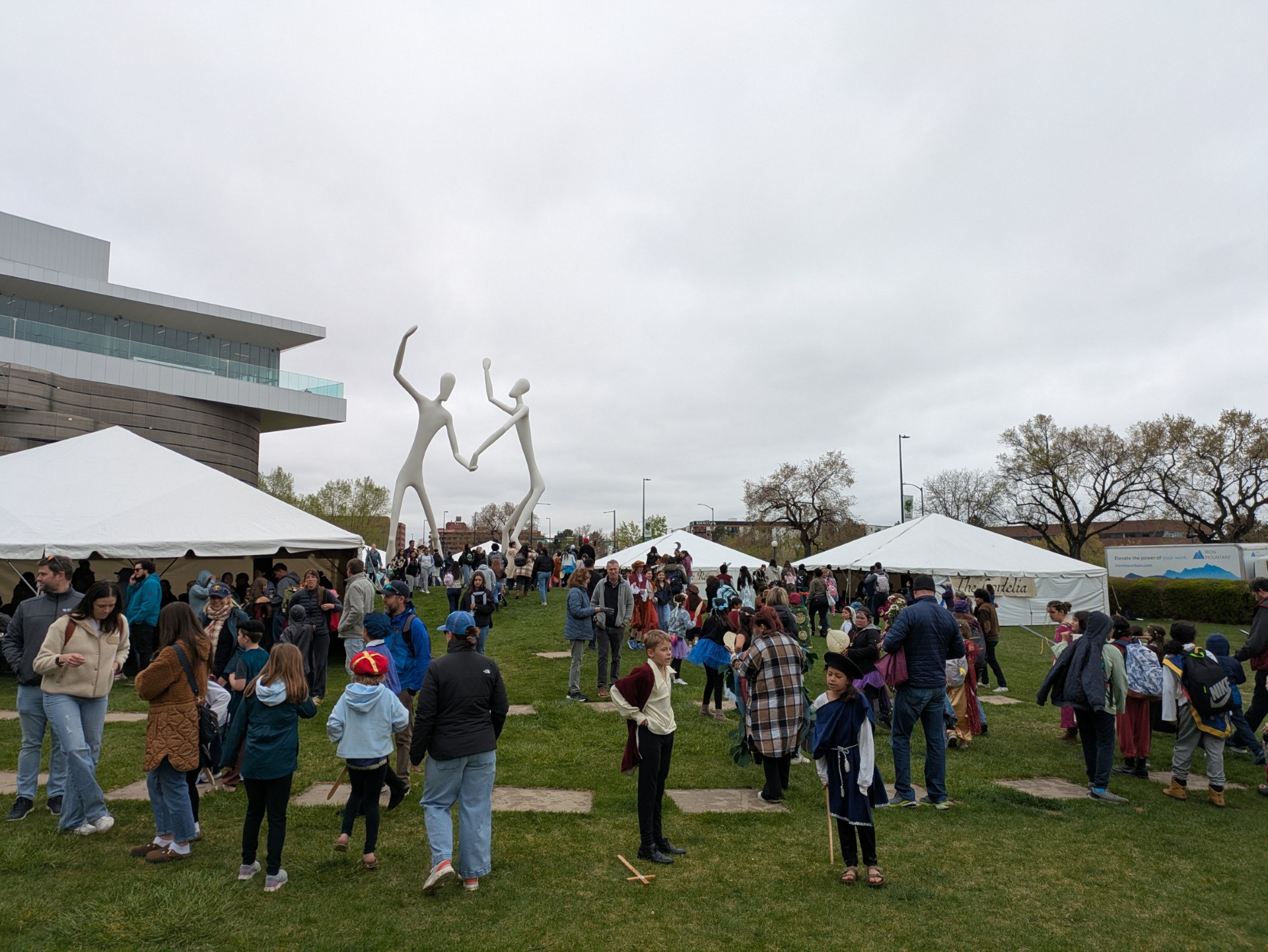 Denver Public School groups congregate around their assigned performance tents on the back lawn of the Denver Center for the Performing Arts Complex at the 41st annual Denver Public Schools Shakespeare Festival on April 25, 2025. (Michael Braithwaite / The Denver Gazette) (MichaelBraithwaiteBreaking News Reportermichael.braithwaite@gazette.comhttps://secure.gravatar.com/avatar/fb3f78e3ce4a645001819087b4b73d25?d=mm&r=g)