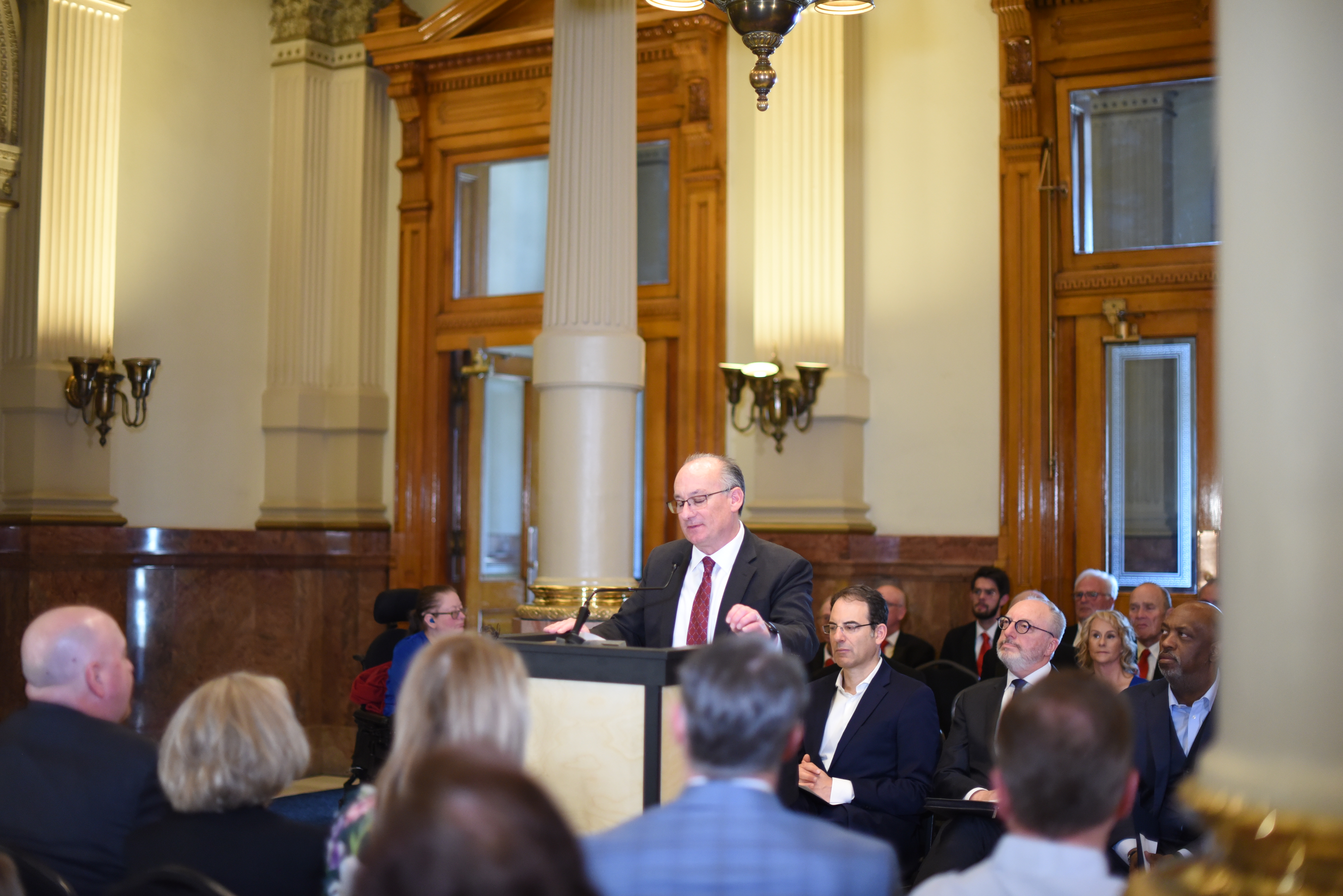 Centennial Institute Director Greg Schaller speaks at the Colorado Religious Freedom Day at the Colorado State Capitol Thursday. (Michael Braithwaite / The Denver Gazette) (MichaelBraithwaiteBreaking News Reportermichael.braithwaite@gazette.comhttps://secure.gravatar.com/avatar/fb3f78e3ce4a645001819087b4b73d25?d=mm&r=g)