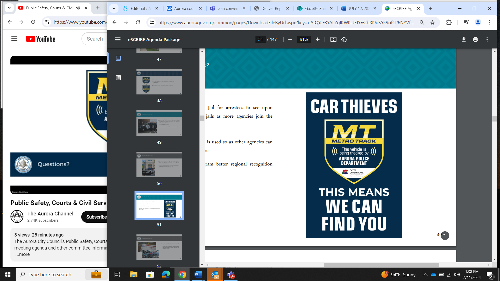 Aurora Police Department launches free tracking program for stolen cars
