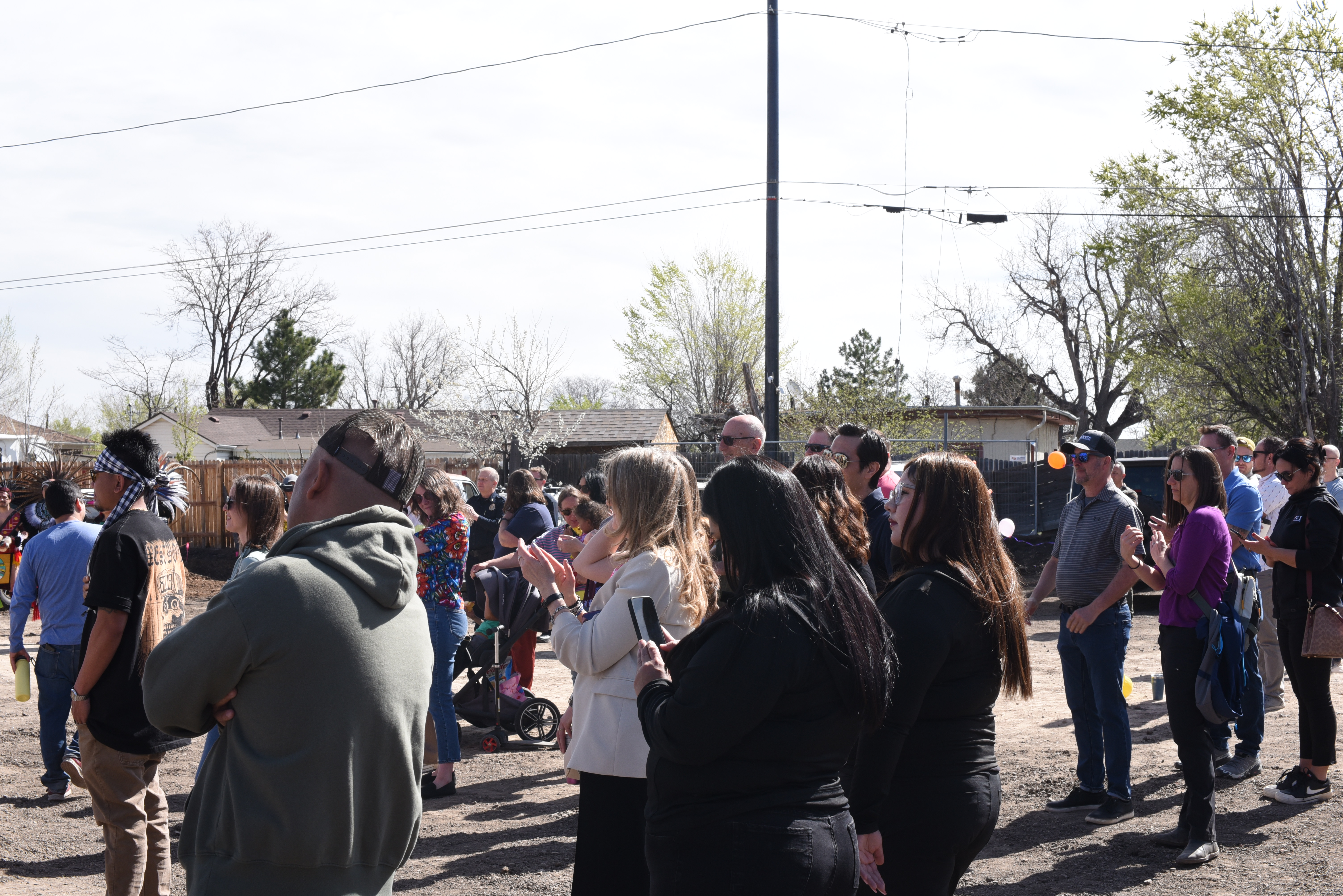 The crowd applauds after Denver Mayor Mike Johnston finishes his speech at the April 12 event breaking ground on the Westwood Recreational Center. (Michael Braithwaite / The Denver Gazette) (Michael Braithwaite / The Denver Gazette)