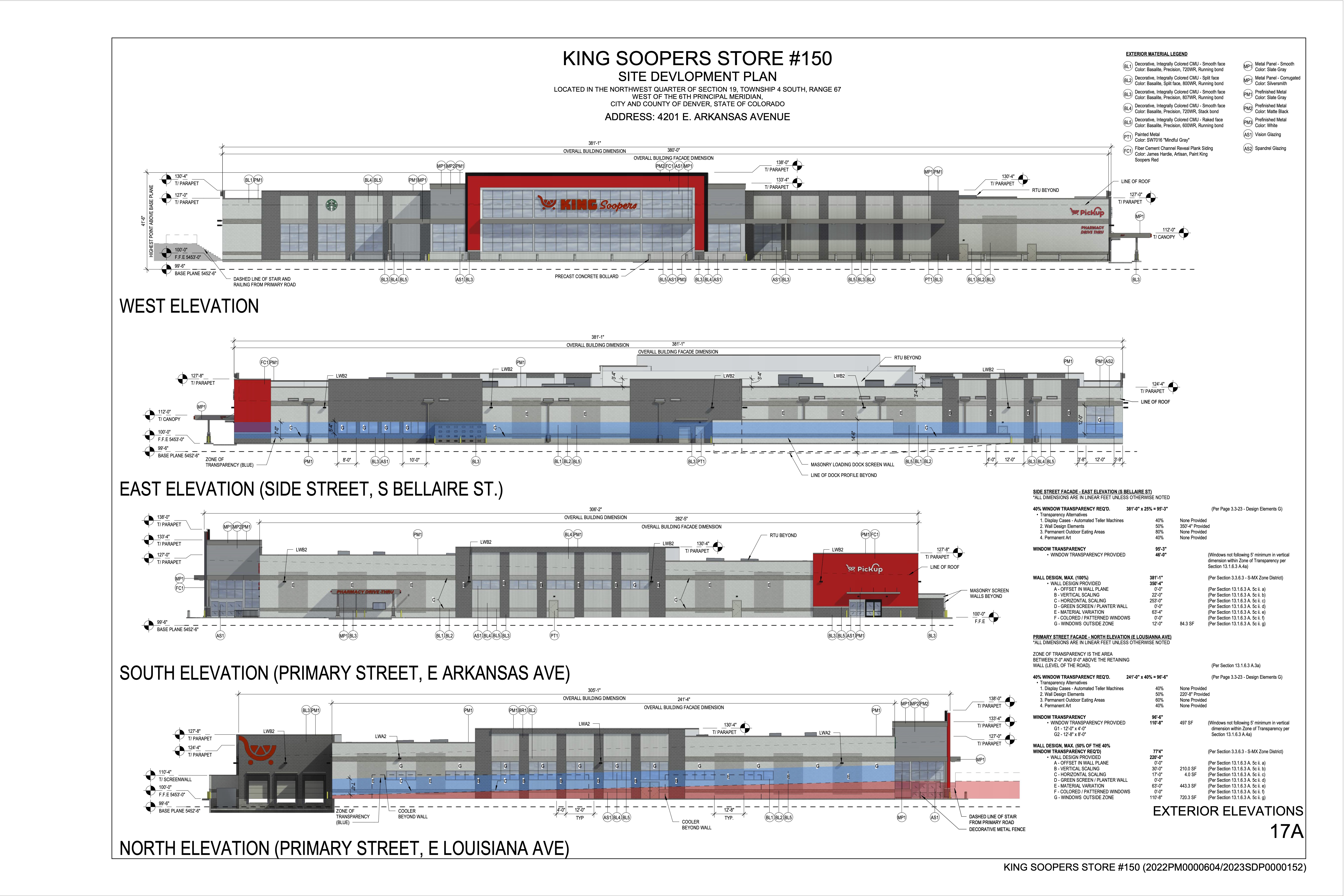Architectural site plans for the new King Soopers stores in Denver. (Courtesy photo, King Soopers)