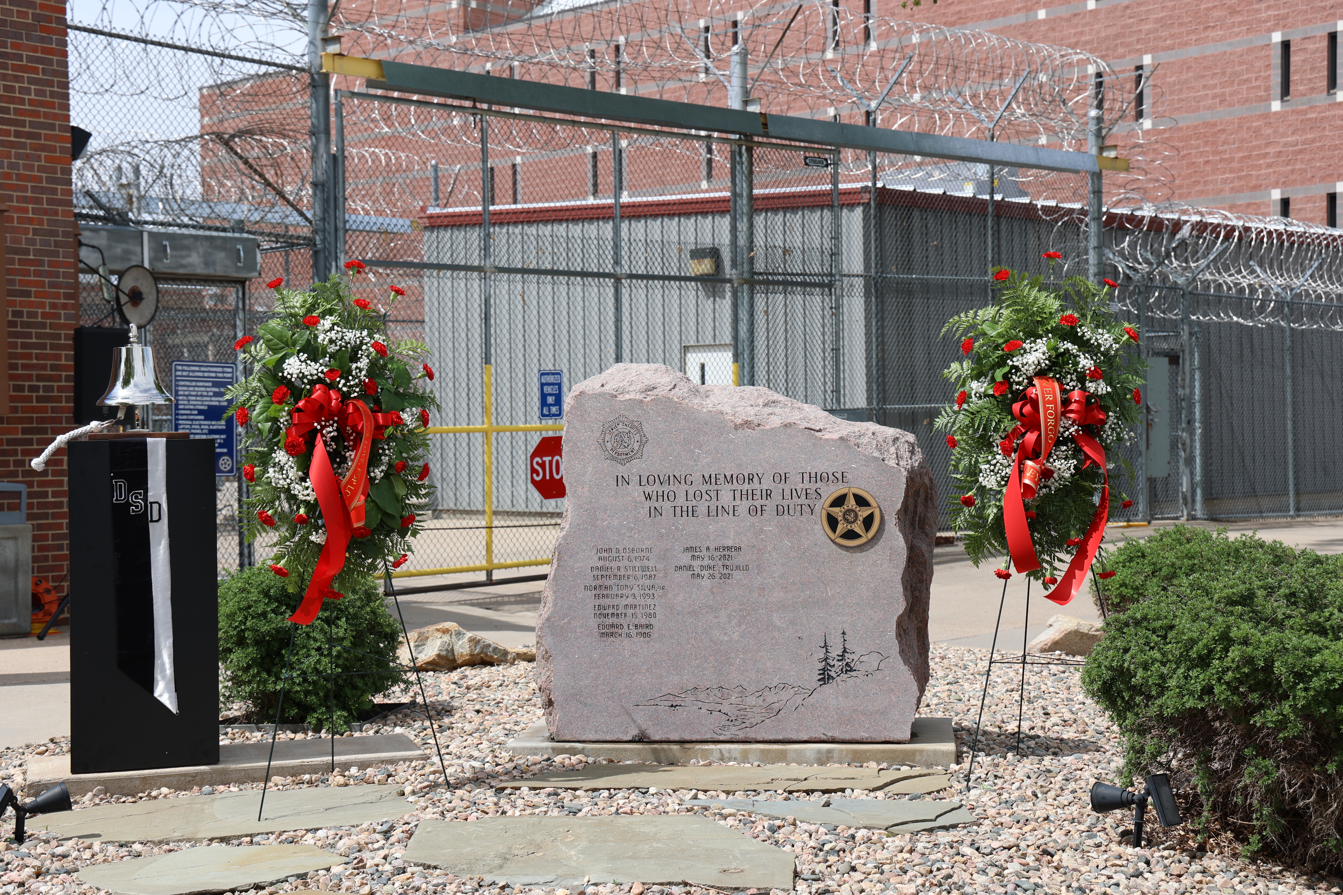 The memorial for the fallen Denver Sheriff's Department deputies, unveiled Tuesday. (Courtesy of the Denver Sheriff's Department)