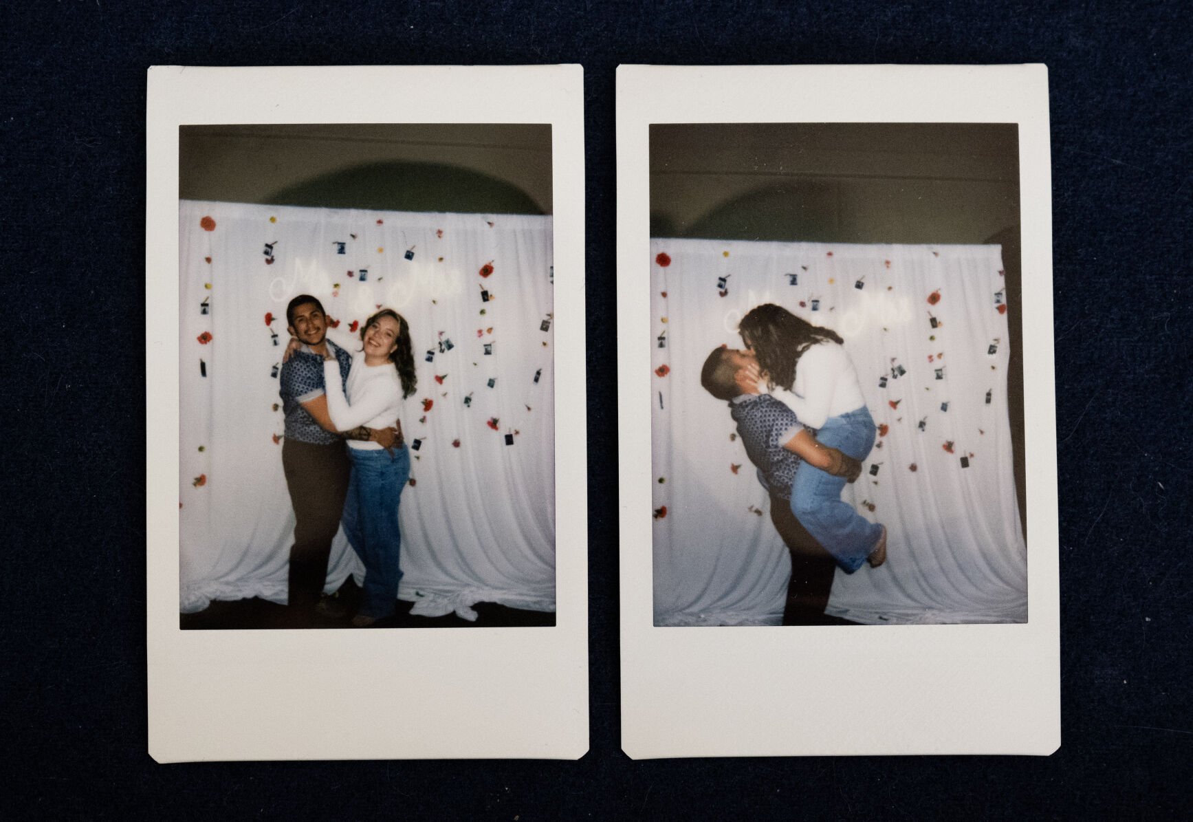Polaroids of Sgt. Mason Benavides and his wife Emma Hauser on their wedding day in March. (Parker Seibold, The Gazette) (Parker Seibold)