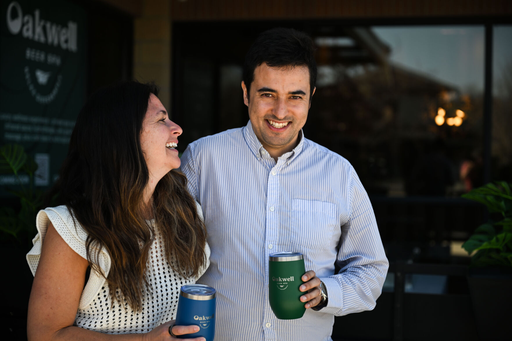 Jessica & Damien Zouaoui, owners of Oakwell Beer Spa, pose for a photo outside their new location in Highlands Ranch on Thursday, April 10, 2025. (Stephen Swofford, Denver Gazette) (StephenSwoffordPhotographerstephen.swofford@gazette.comhttps://secure.gravatar.com/avatar/1ddcaf11c5d70eaa58546ddc4e038687?d=mm&r=g)