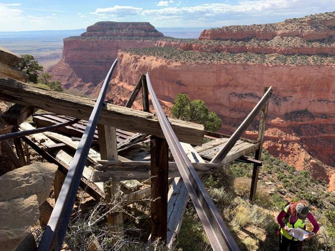 Uranium mine ore cart rails Lukachuki Mountains Mining District EPA Superfund site (copy) (copy)