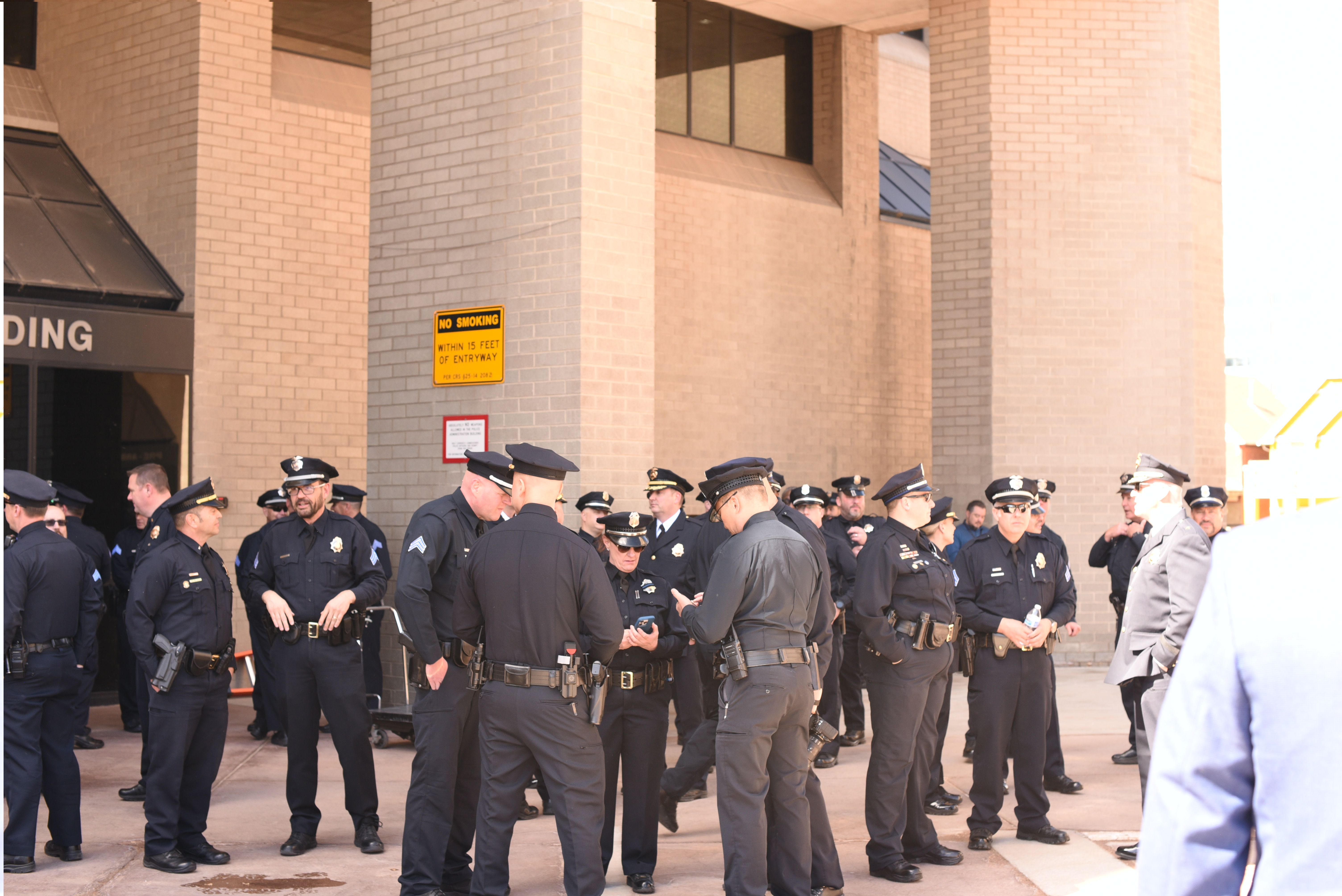 Denver police officers gather at the Denver Police Department's fallen officers memorial ceremony on Thursday, May 15. (Michael Braithwaite / The Denver Gazette) (MichaelBraithwaiteBreaking News Reportermichael.braithwaite@gazette.comhttps://secure.gravatar.com/avatar/fb3f78e3ce4a645001819087b4b73d25?d=mm&r=g)