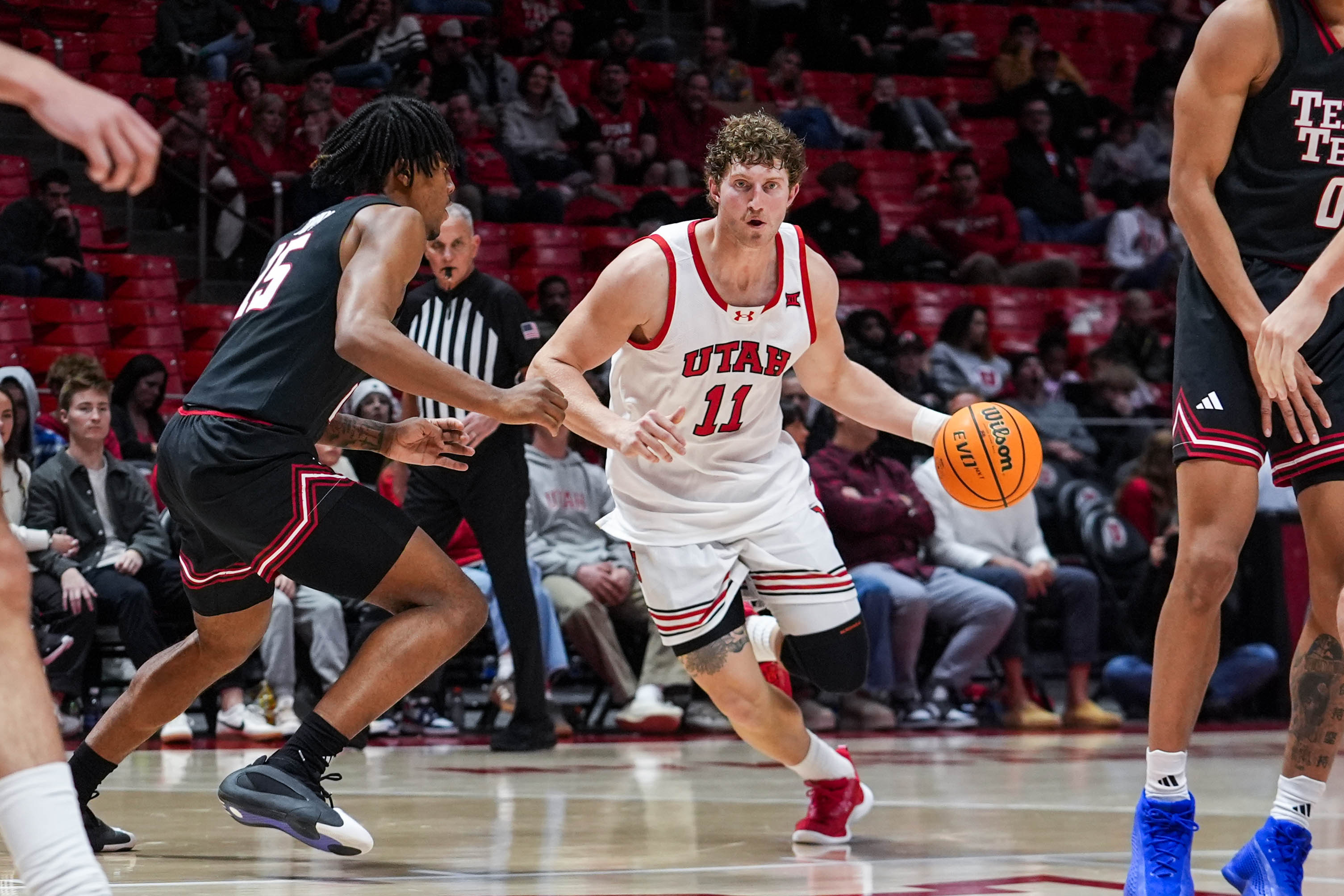 Utah Utes Basketball vs. Texas Tech University Red Raiders at Jon M. Huntsman Center in Salt Lake City, UT on Saturday, January 4, 2025. (Sophia Kuder/Utah Athletics) (Sophia Kuder)