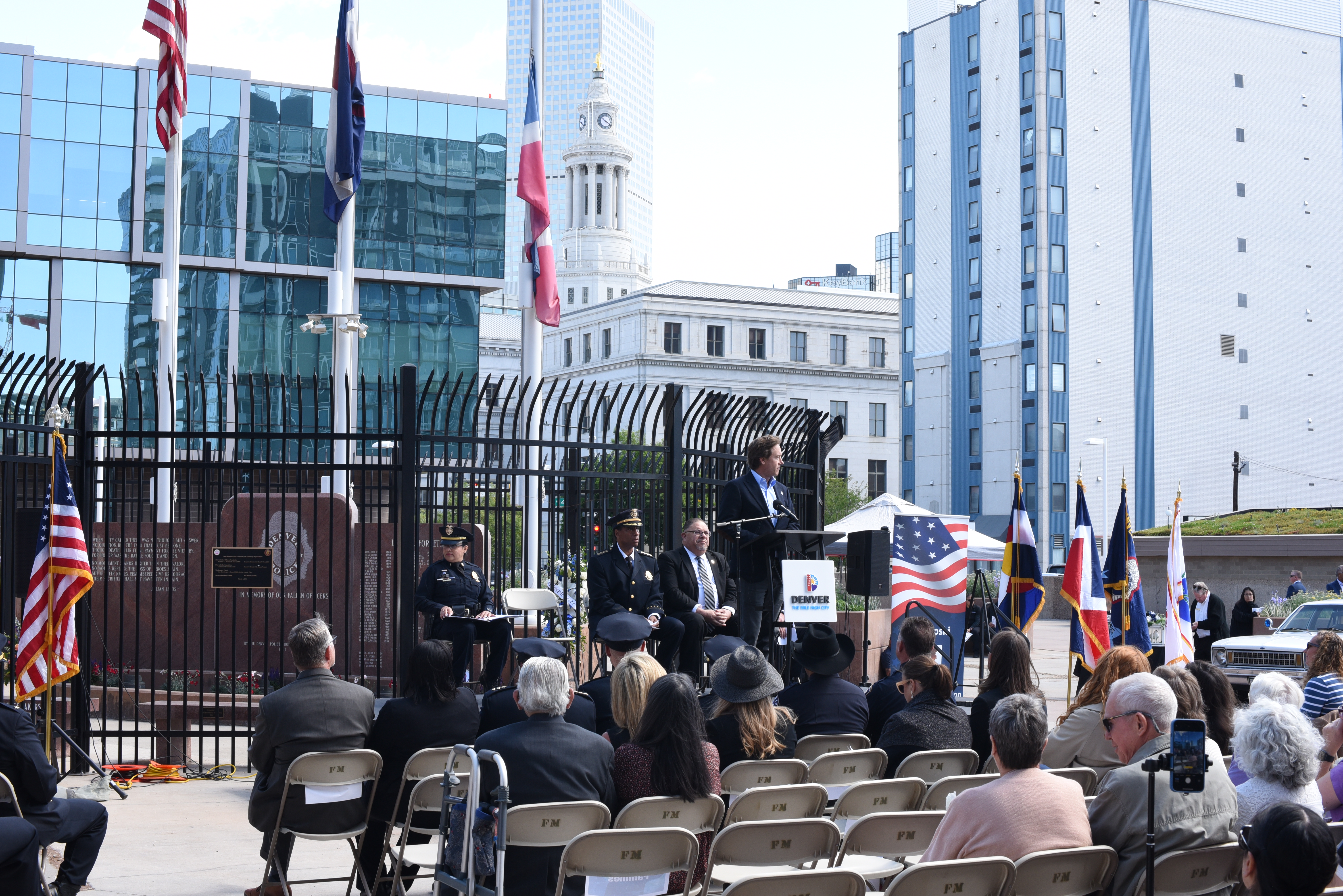 Denver Mayor Mike Johnston speaks at the Denver Police Department's fallen officers memorial ceremony on Thursday, May 15. (Michael Braithwaite / The Denver Gazette) (MichaelBraithwaiteBreaking News Reportermichael.braithwaite@gazette.comhttps://secure.gravatar.com/avatar/fb3f78e3ce4a645001819087b4b73d25?d=mm&r=g)
