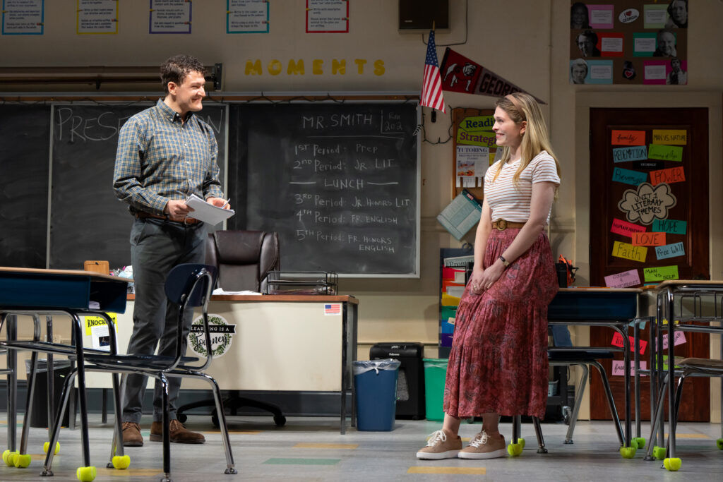 Gabriel Ebert and Molly Griggs in the hot-button Broadway play 'John Proctor is the Villain,' which has been nominated by the Tony Awards as best play. Ebert is nominated as a featured actor. (Courtesy photo, Julieta Cervantes)
