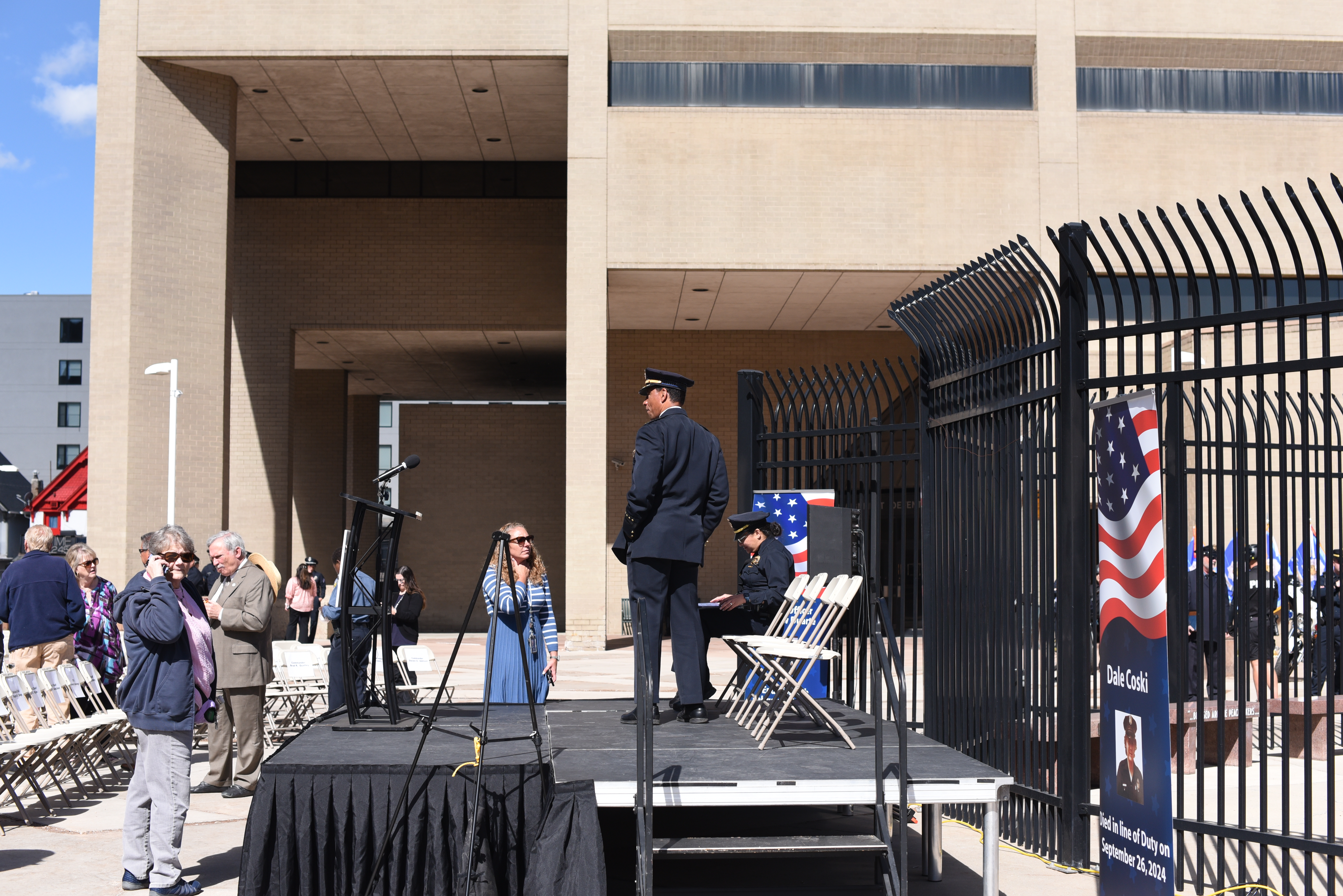 Denver Police Chief Ron Thomas surveys the stage before the department's fallen officers memorial ceremony on Thursday, May 15. (Michael Braithwaite / The Denver Gazette) (MichaelBraithwaiteBreaking News Reportermichael.braithwaite@gazette.comhttps://secure.gravatar.com/avatar/fb3f78e3ce4a645001819087b4b73d25?d=mm&r=g)