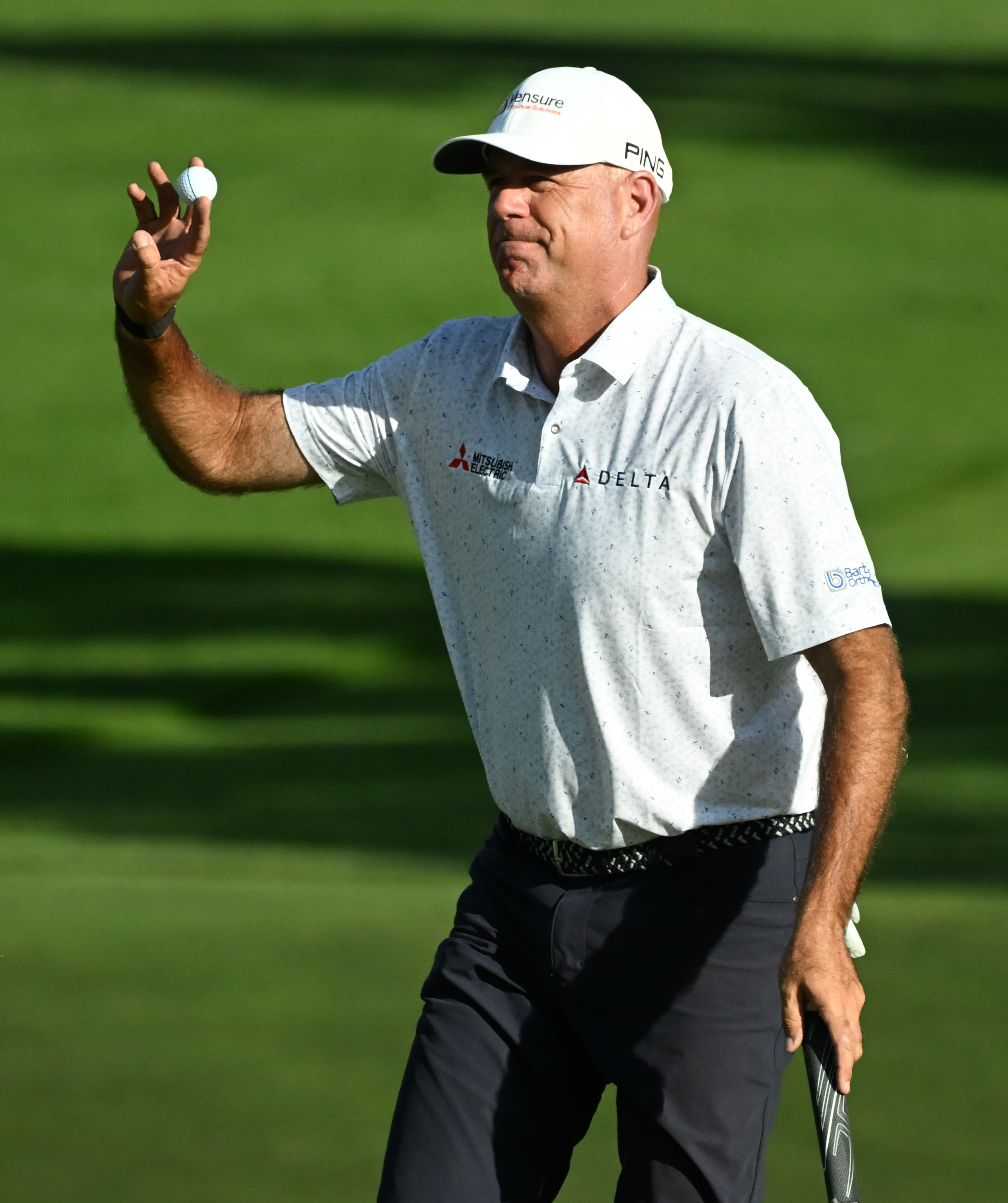 Stewart Cink sinks a birdie on the 17th hole on the first day of play at the U.S. Senior Open Championship at the Broadmoor Golf Club in Colorado Springs, Colorado, on Thursday, June 26, 2025. (Jerilee Bennett,The Gazette)