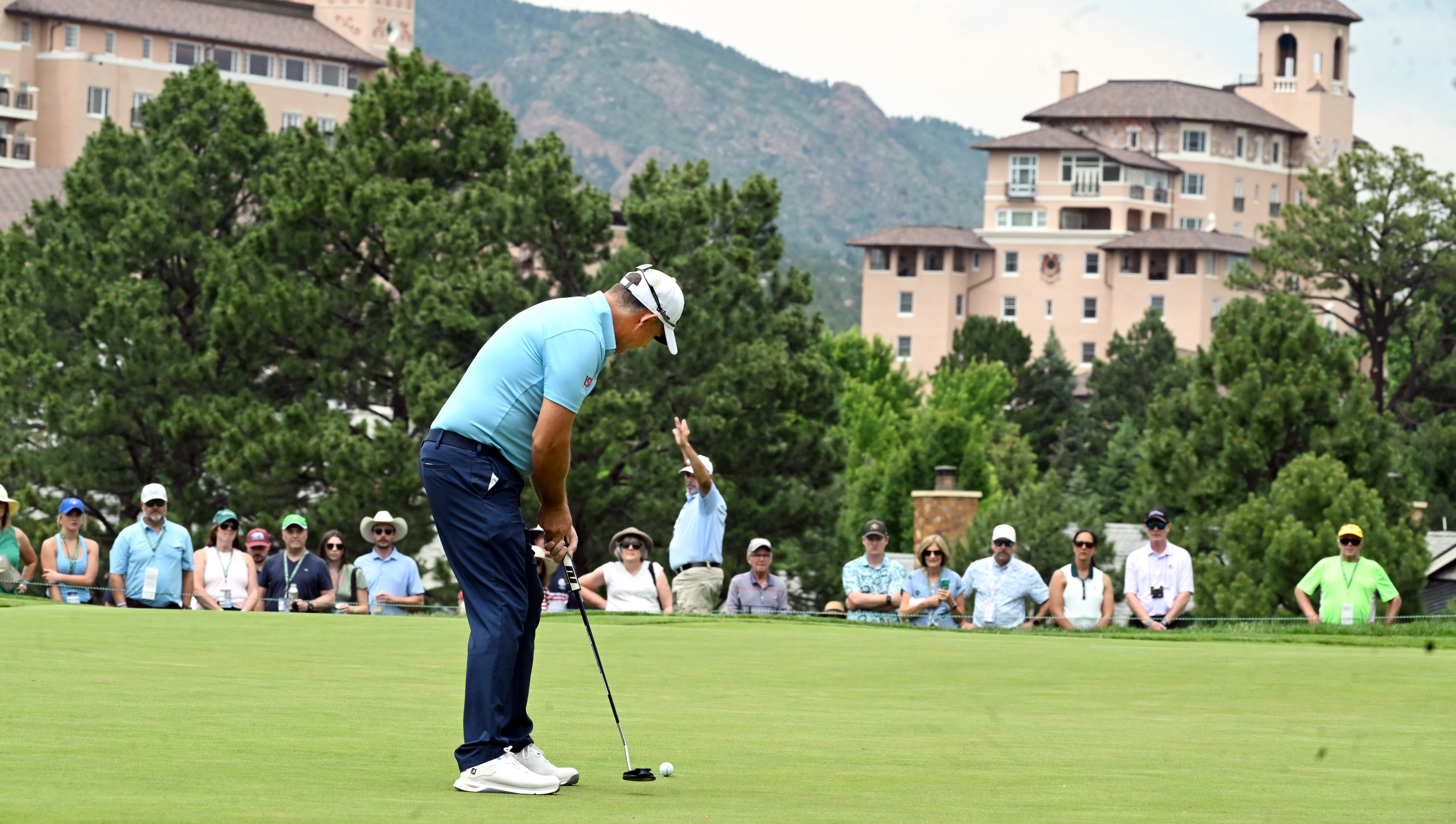 Padraig Harrington putts the ball on the 17th green on the way to winning the U.S. Senior Open Championship at the Broadmoor Golf Club in Colorado Springs, Colorado on Sunday, June 29, 2025. He finished with a score of -11. (Jerilee Bennett,The Gazette)