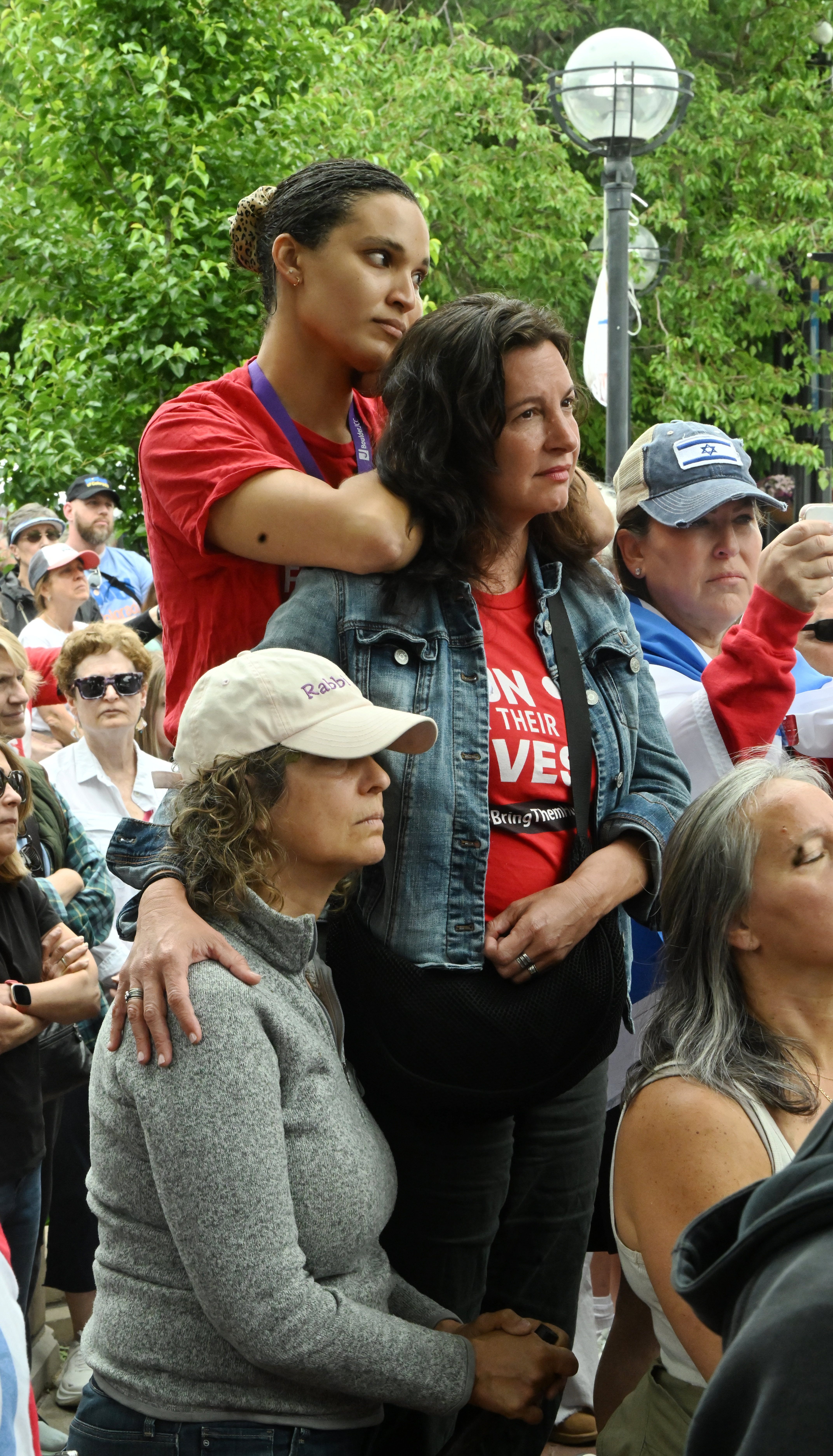 Hundreds gathered to hear speakers after participating in the Run For Their Lives walk . They walked in the same location as last week along the Pearl Street Mall on Sunday, June 8, 2025. Last weeks walk ended with a man using makeshift molotov cocktails to set the peaceful protesters on fire. The walk has been held every week in cities around the country to make sure that the hostages in Gaza, that were taken on Oct. 7, 2023, are not forgotten.