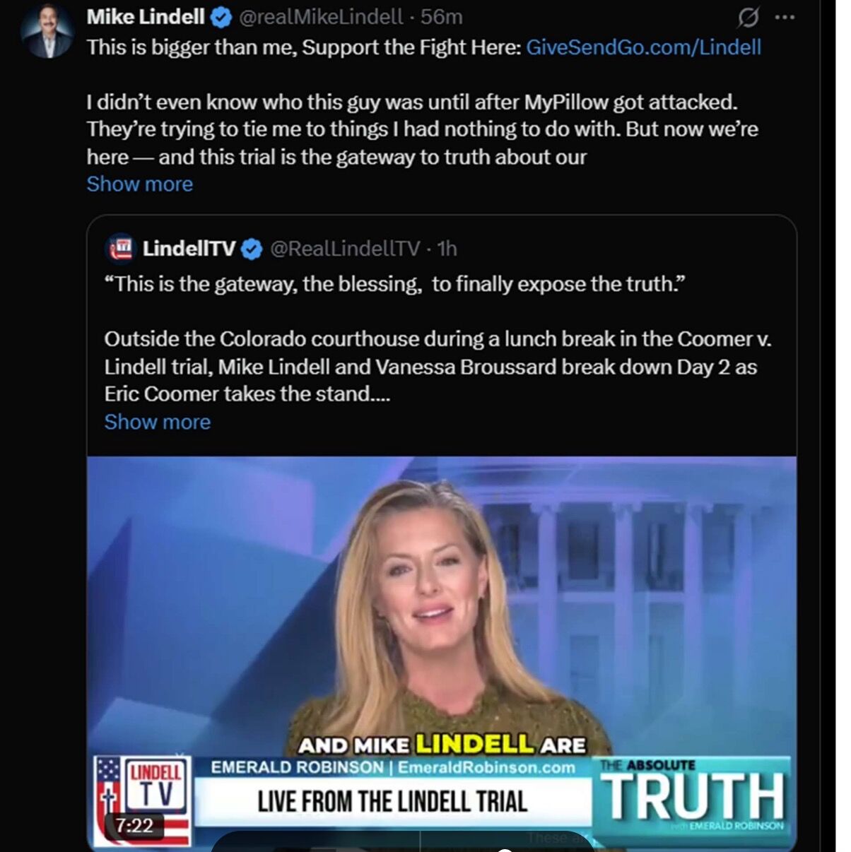 Mike Lindell on posting during trial