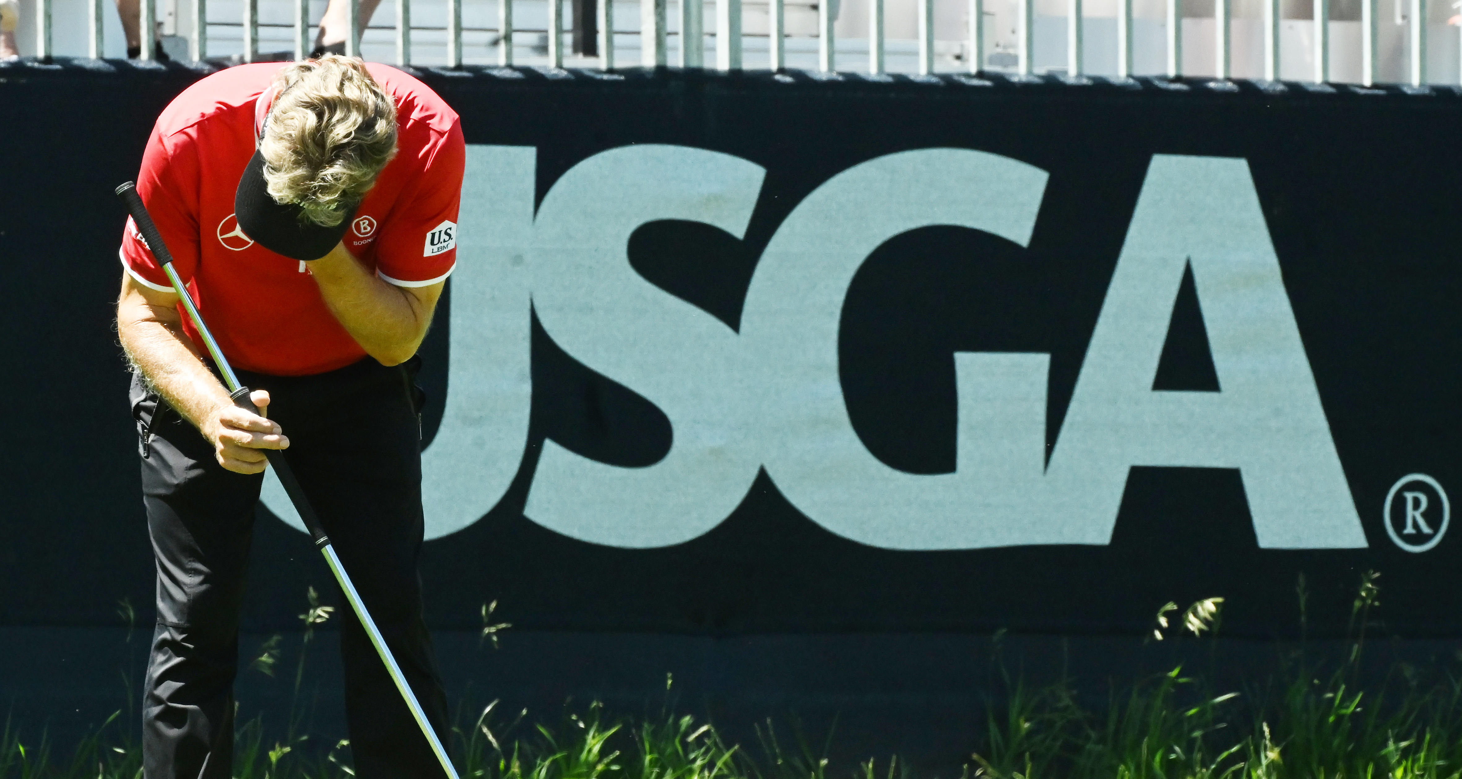 Bernhard Langer reacts to missing putt on the 5th green on the first day of play at the U.S. Senior Open Championship at the Broadmoor Golf Club in Colorado Springs, Colorado, on Thursday, June 26, 2025. (Jerilee Bennett,The Gazette)