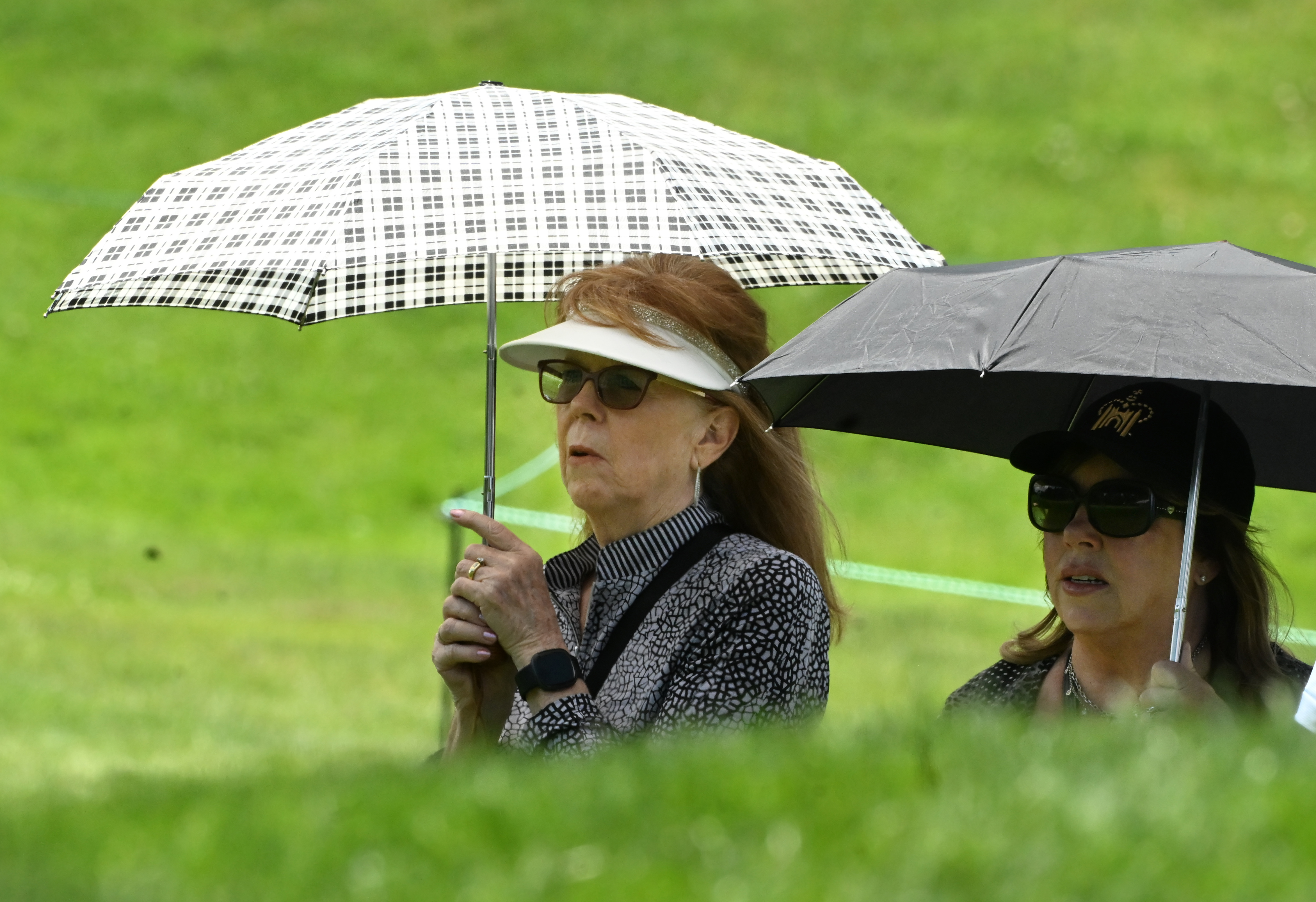 No rain, but only umbrellas for sunshine on the first day of play at the U.S. Senior Open Championship at the Broadmoor Golf Club on Thursday, June 26, 2025. (Jerilee Bennett,The Gazette)