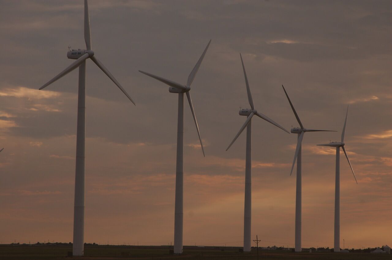 Wind turbines generate electricity in southern Colorado as depicted in this 2008 file photo. (Photo by Matt Lemmon via Wikimedia Commons)