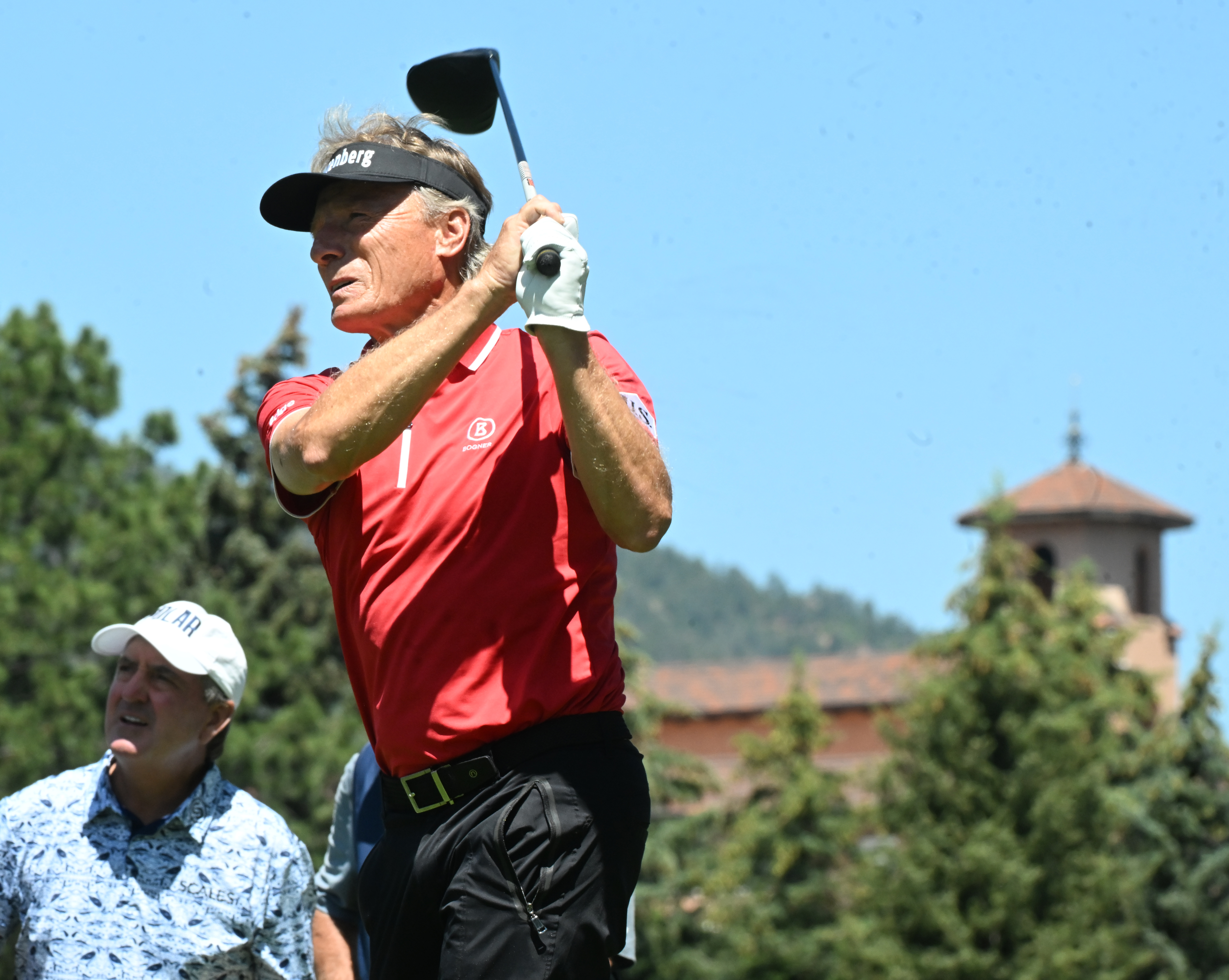 World Golf Hall of Fame Bernhard Langer tees off on the 5th hole during the first session of the first day of play at the U.S. Senior Open Championship at the Broadmoor Golf Club on Thursday, June 26, 2025. Hensby ended up in first place of the golfers who teed off in the morning with a score of -3.