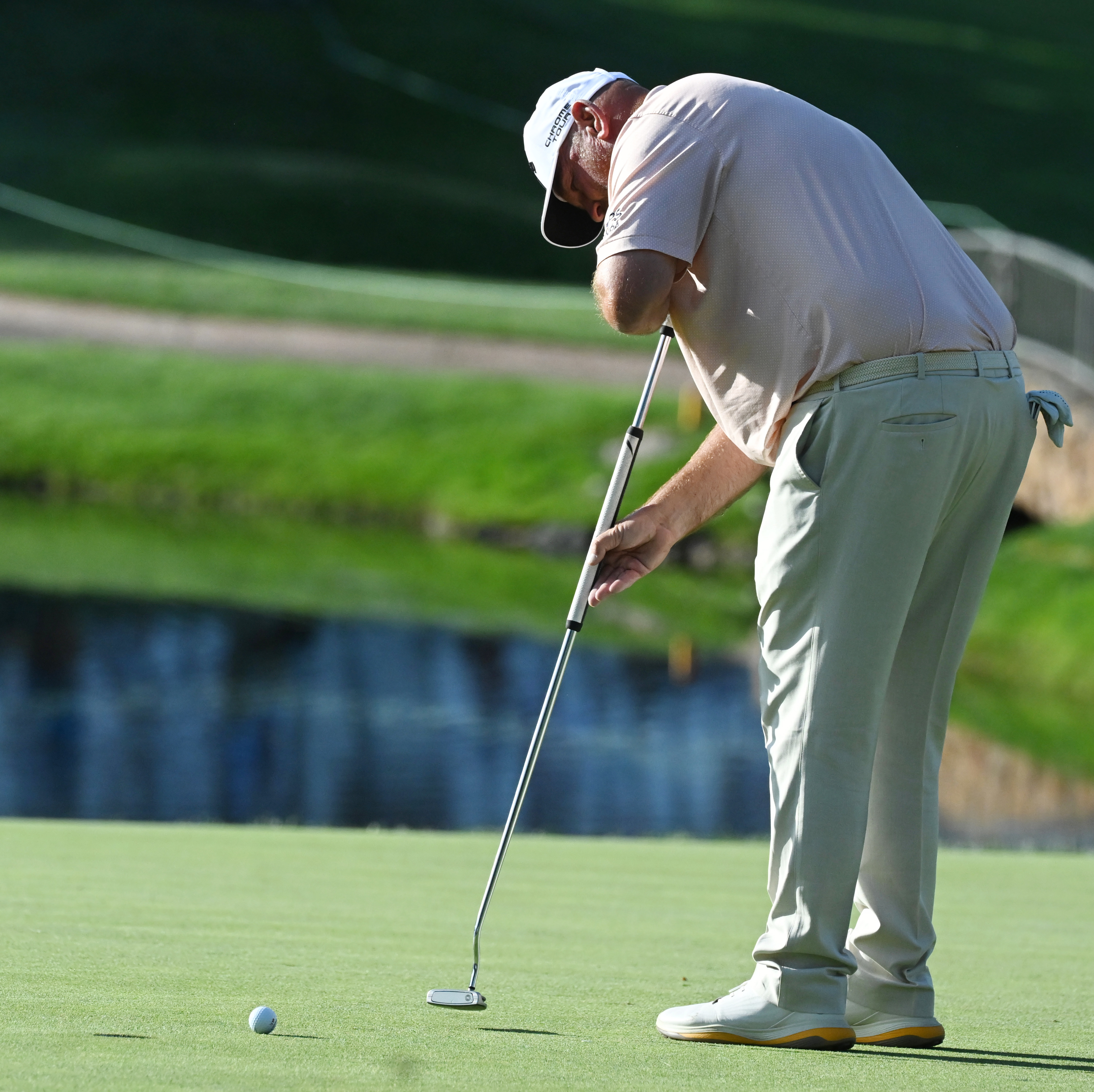 Thomas Bjorn hits putts the ball on the 4th hole on day 2 of the U.S. Senior Open Championship at the Broadmoor Golf Club in Colorado Springs, Colorado on Friday, June 27, 2025. (Jerilee Bennett, The Gazette)