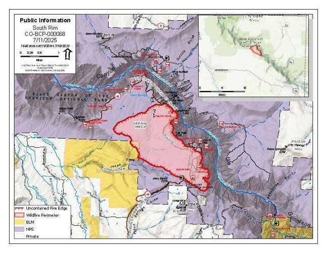 Black Canyon of Gunnison National Park fire map