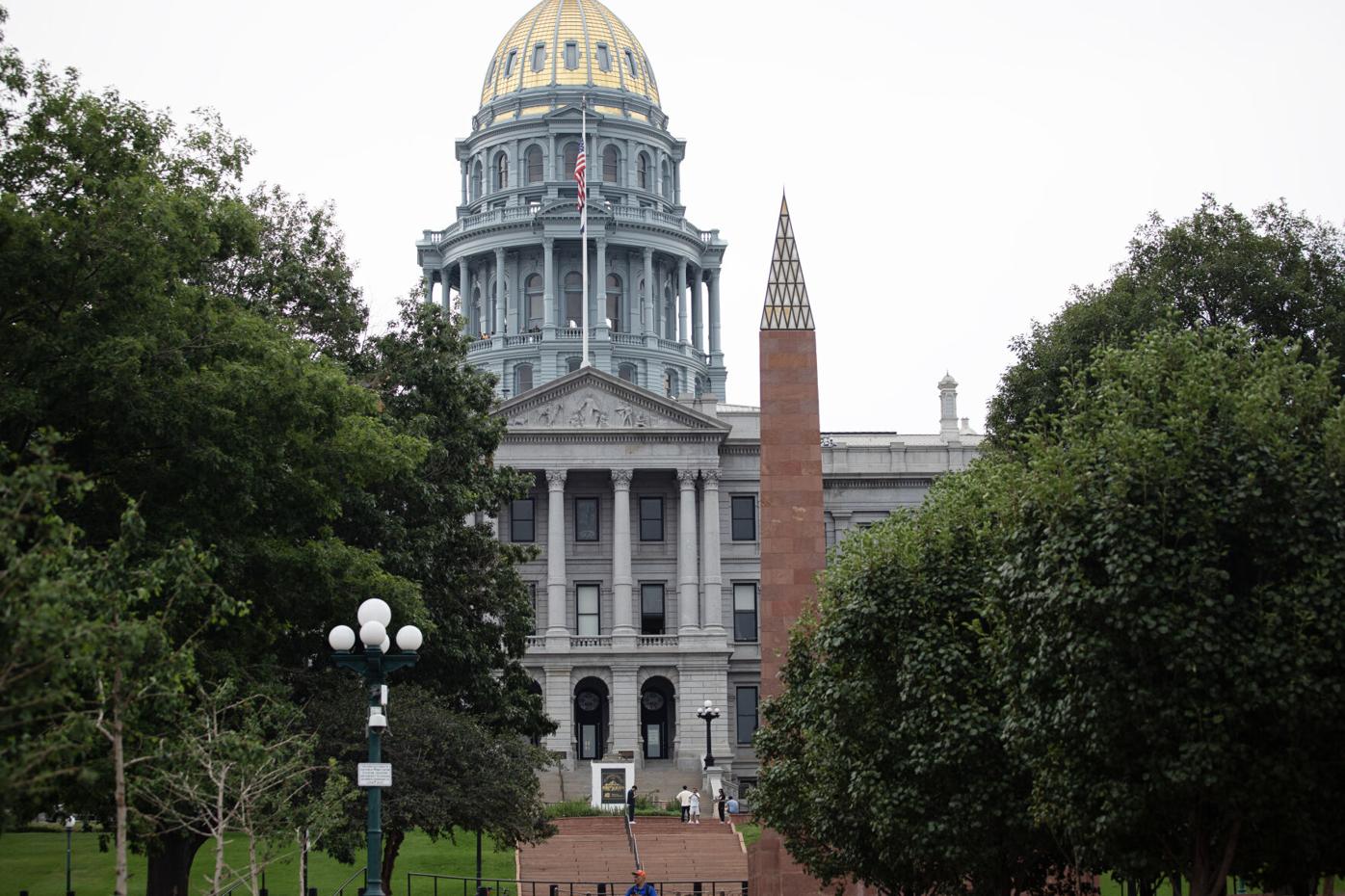 The Colorado State Capitol overlooks the Colorado Veterans Monument (copy)