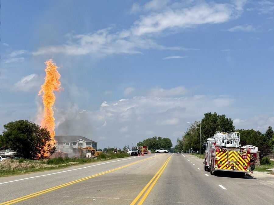 Gas fire extinguished near Johnstown off Highway 60, road closure remains