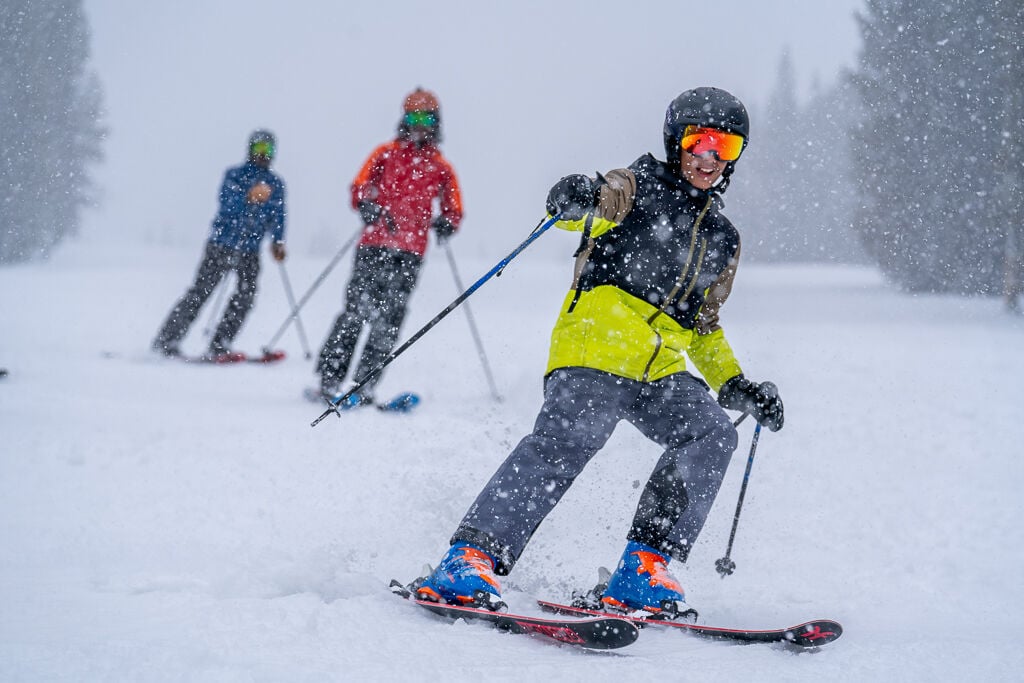 Skiing in snow in Colorado