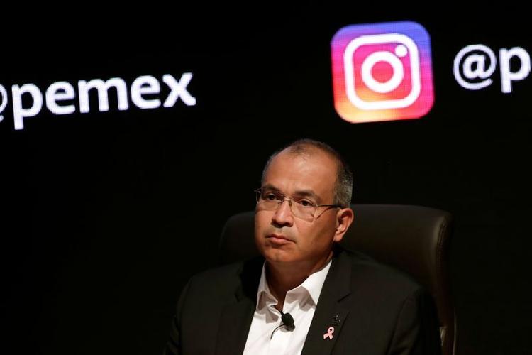 Carlos Alberto Trevino Medina, Chief Executive Officer of Pemex, looks on during a news conference in Mexico City