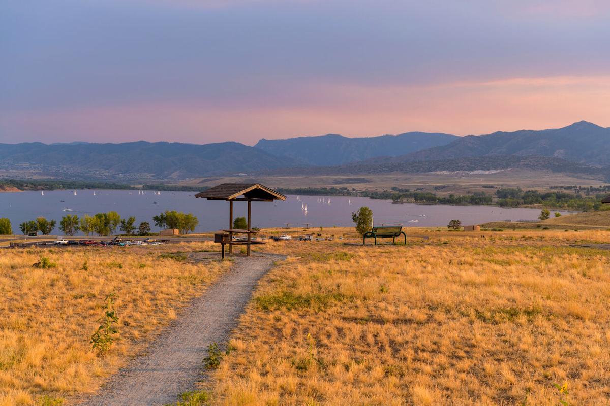 Vehicle and trailer sink at Chatfield Reservoir boat ramp