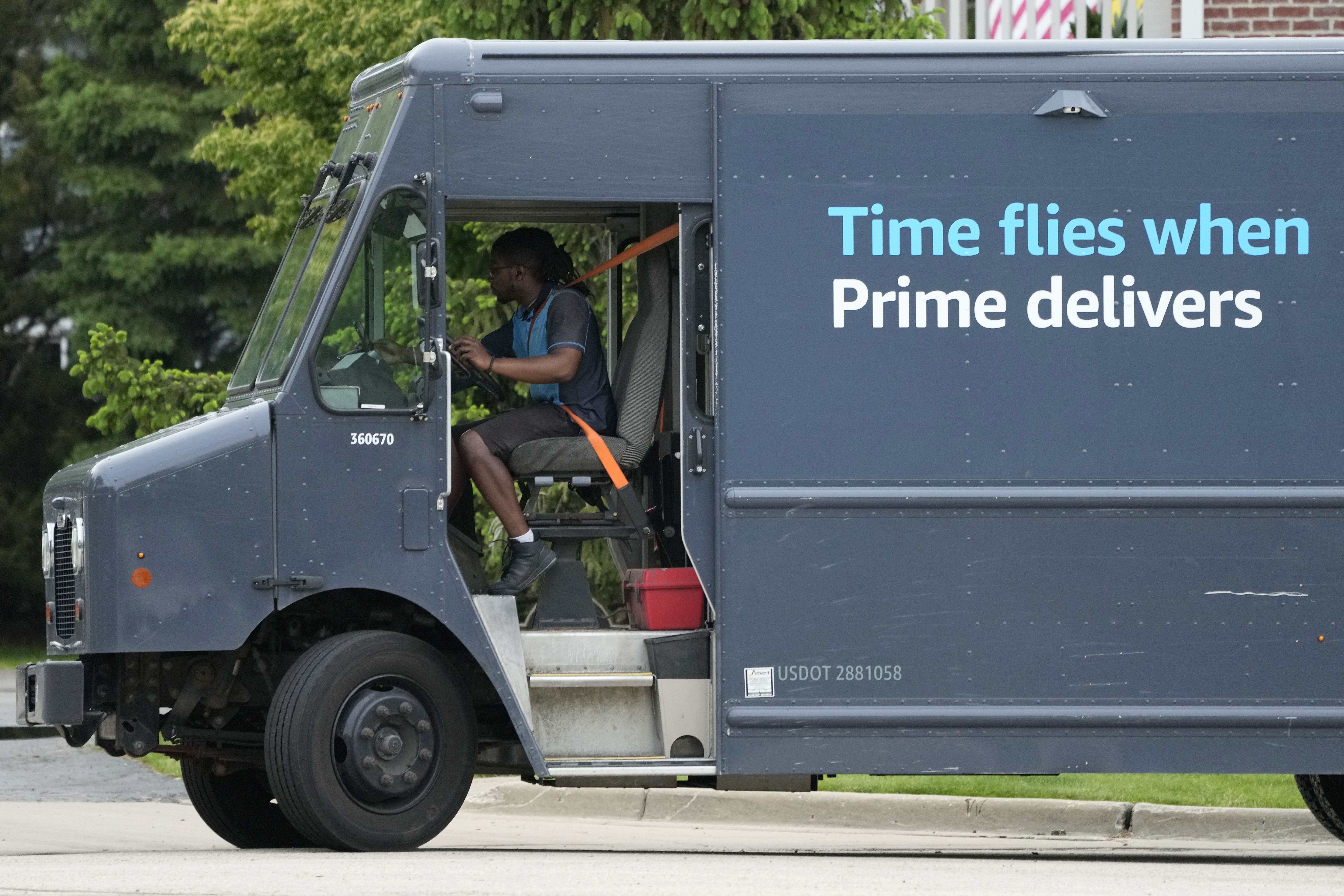 FILE - An Amazon truck makes deliveries in Wheeling, Ill., May 16, 2024. (Nam Y. Huh - AP)