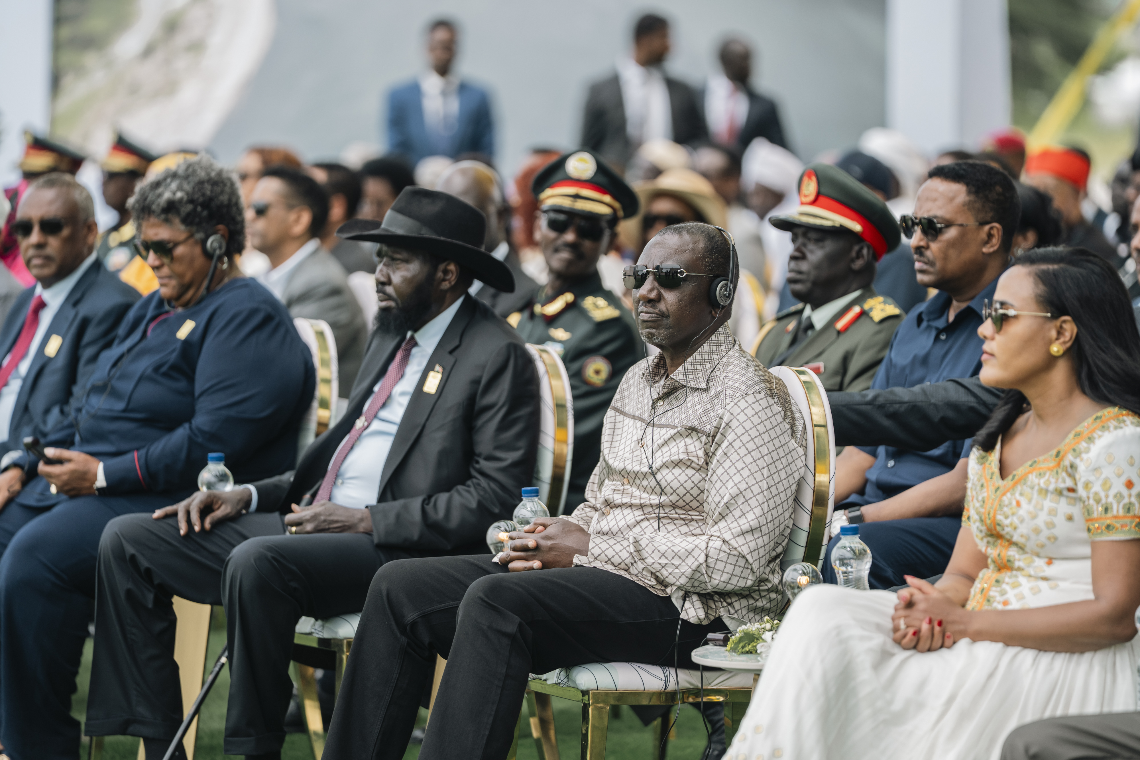 Kenya's President William Ruto, second right, listens to a speech during the inauguration of the Grand Ethiopian Renaissance Dam in Benishangul-Gumuz, Ethiopia, Tuesday, Sept. 9, 2025. (Uncredited - AP)
