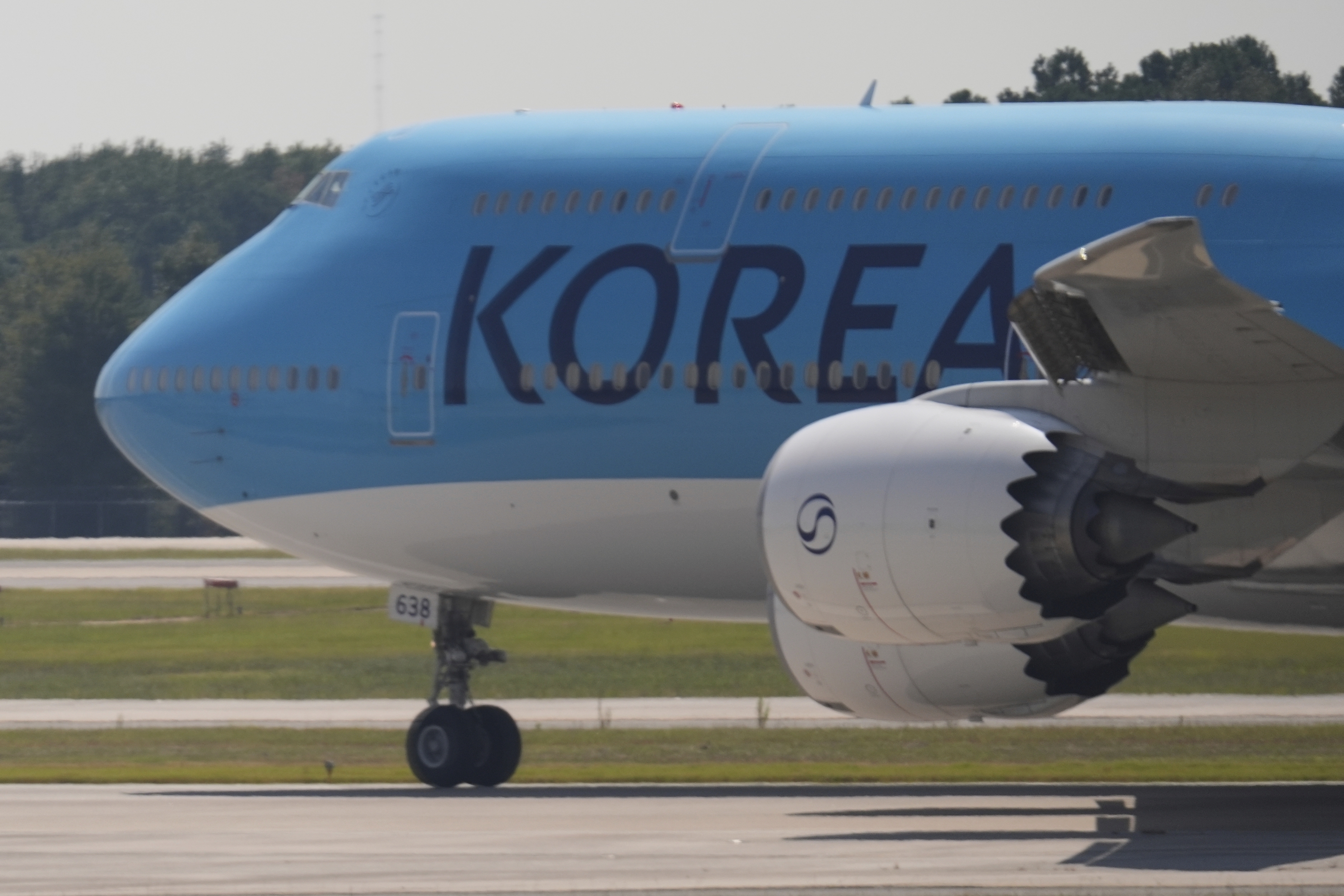A Korean Air charter plane carrying Korean workers detained in immigration raid at Georgia factory leaves Hartsfield-Jackson International Airport in Atlanta bound for South Korea, Thursday, Sept. 11, 2025. (George Walker IV - AP)