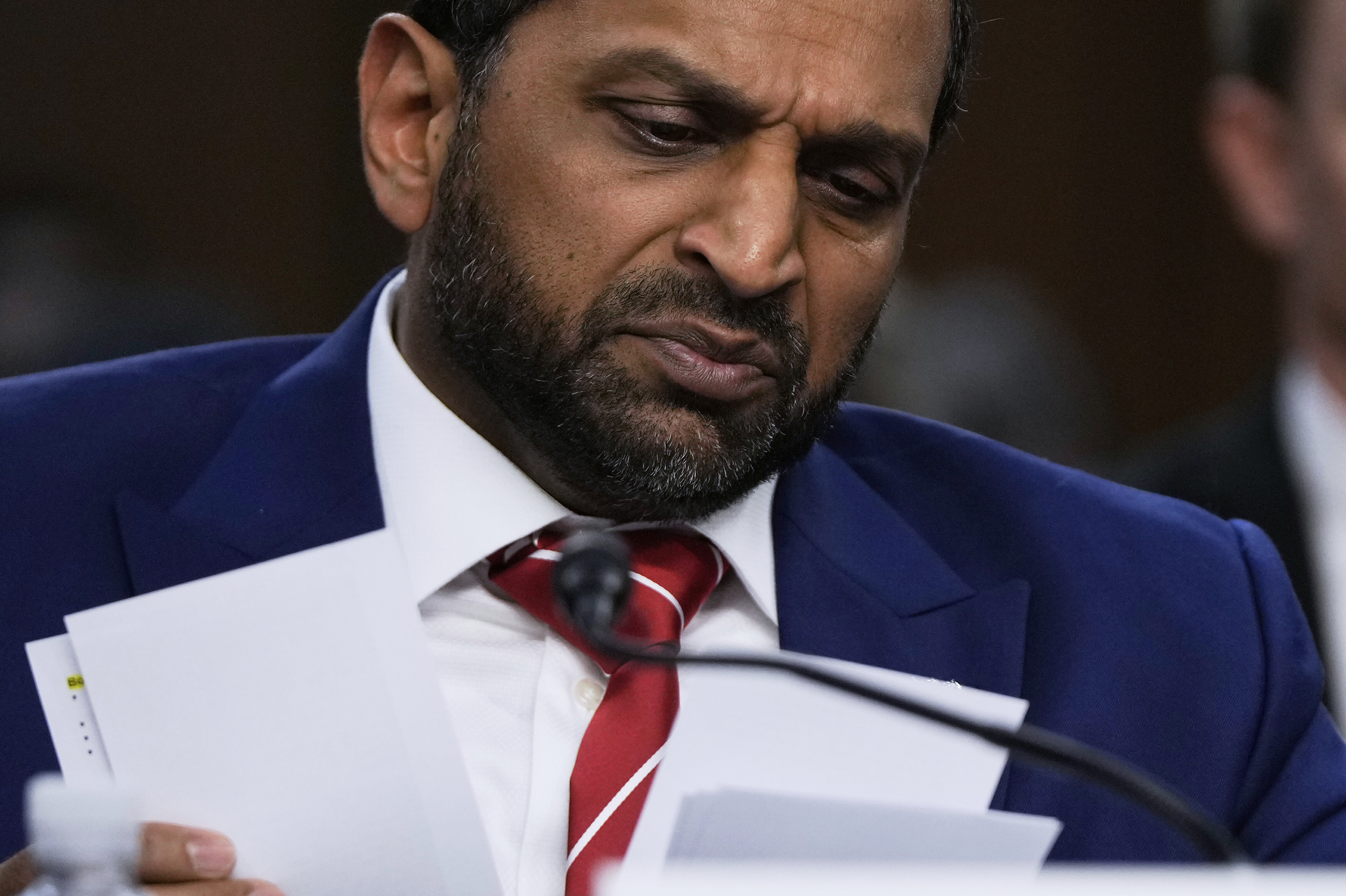 FBI Director Kash Patel appears before the Senate Judiciary Committee for his first oversight hearing, Tuesday, Sept. 16, 2025, at the Capitol in Washington. (Julia Demaree Nikhinson - AP)