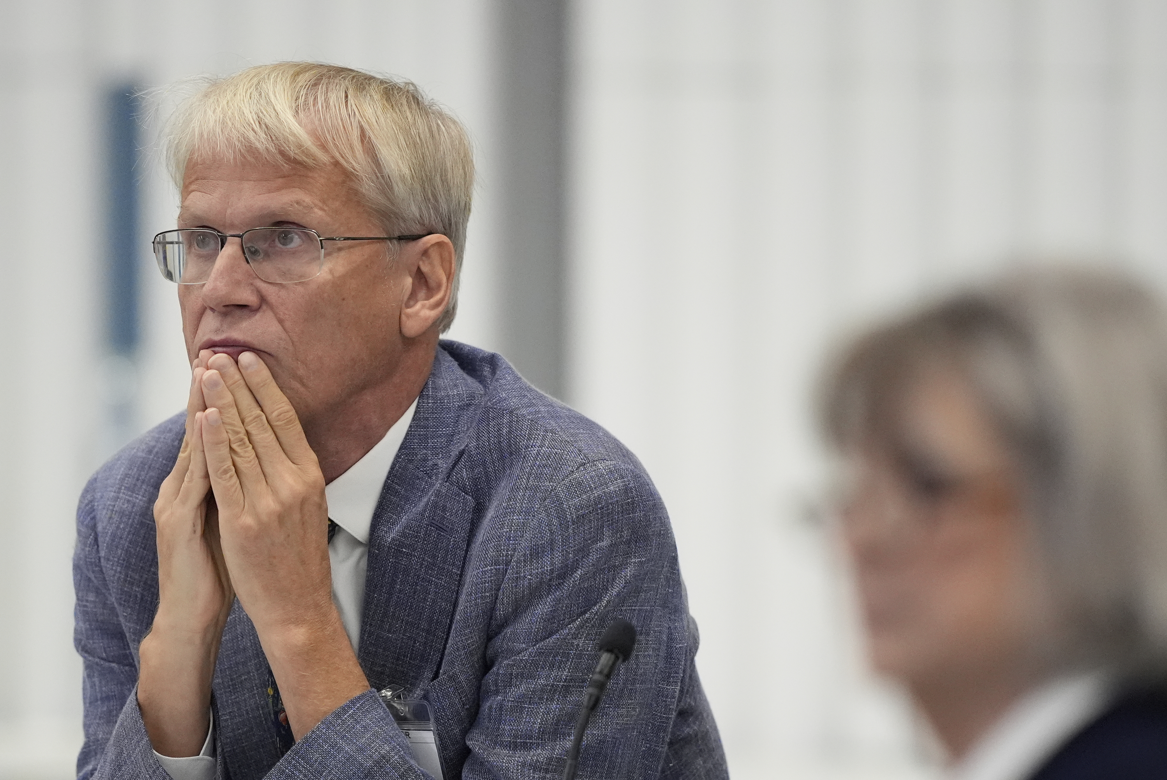 Committee member Dr. Martin Kulldorf, speaks during a meeting of the Advisory Committee on Immunization Practices at the CDC on Thursday, Sept. 18, 2025, in Chamblee, Ga. (Brynn Anderson - AP)