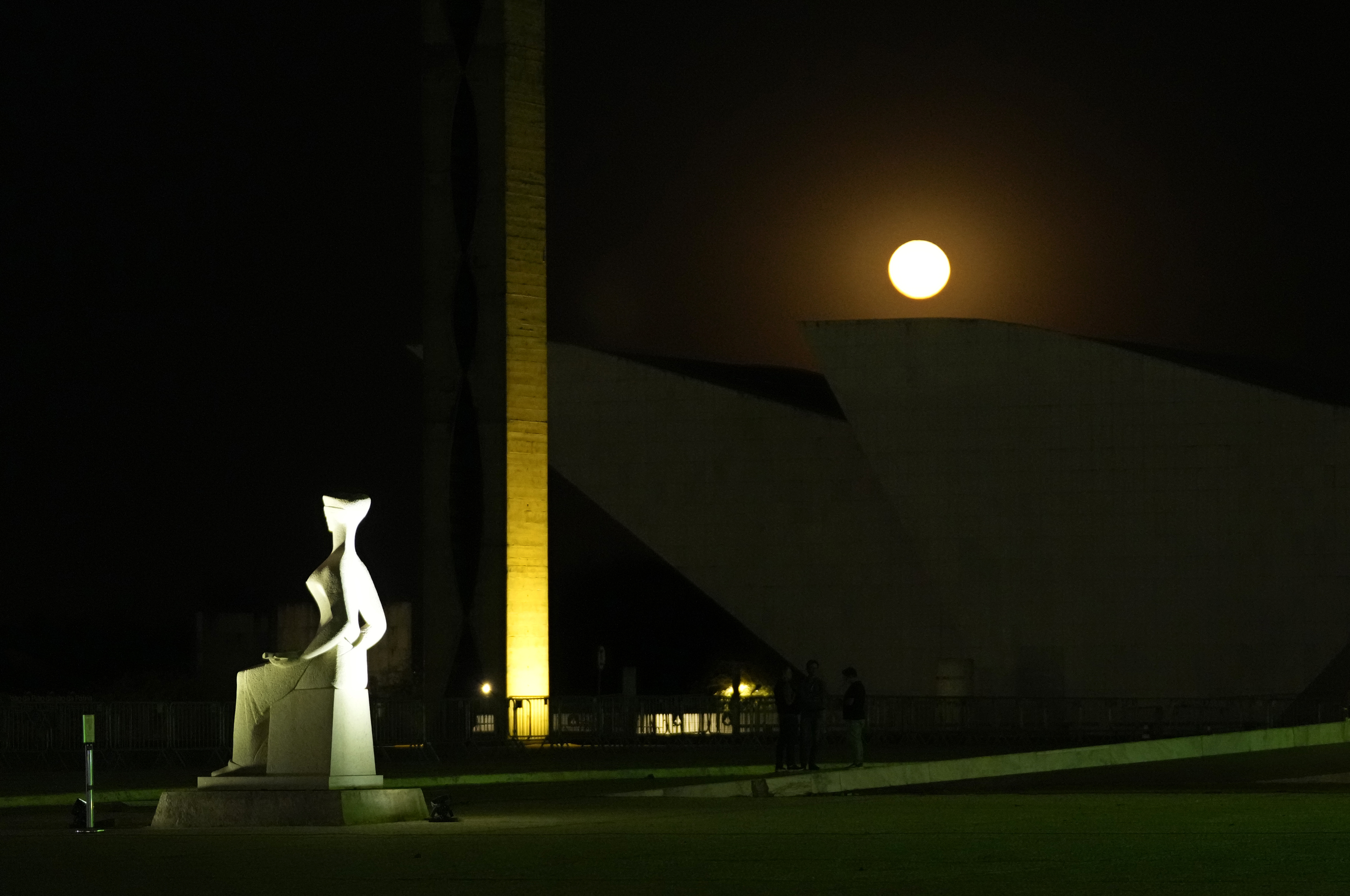 The moon rises over the Supreme Court, a day before former President Jair Bolsonaro's trial, in Brasilia, Brazil, Monday, Sept. 8, 2025. (Eraldo Peres - AP)