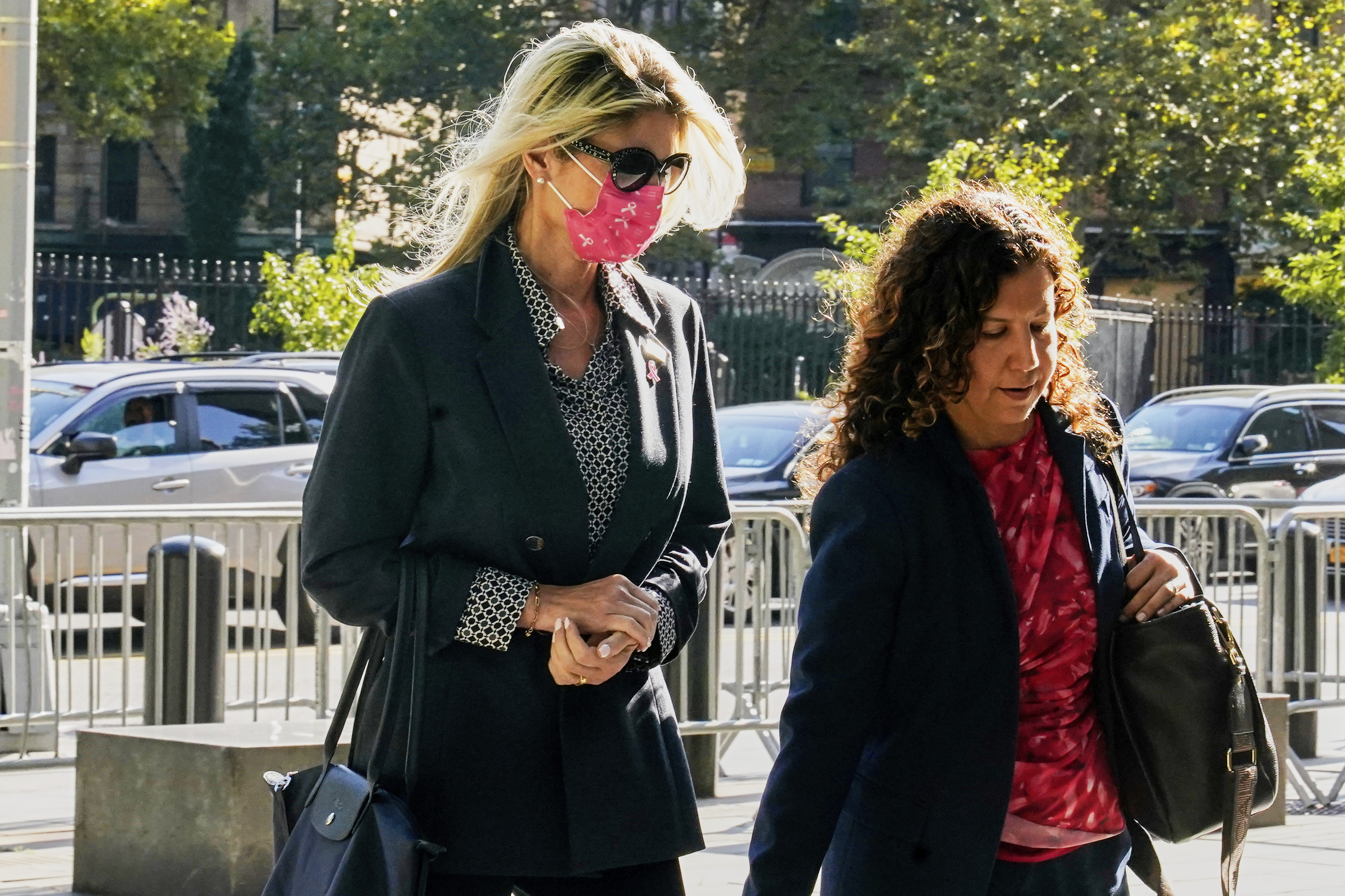 Nadine Menendez, left, wife of former Sen. Bob Menendez, D-N.J., arrives at Manhattan federal court, in New York, Thursday, Sept. 11, 2025. (Richard Drew - AP)