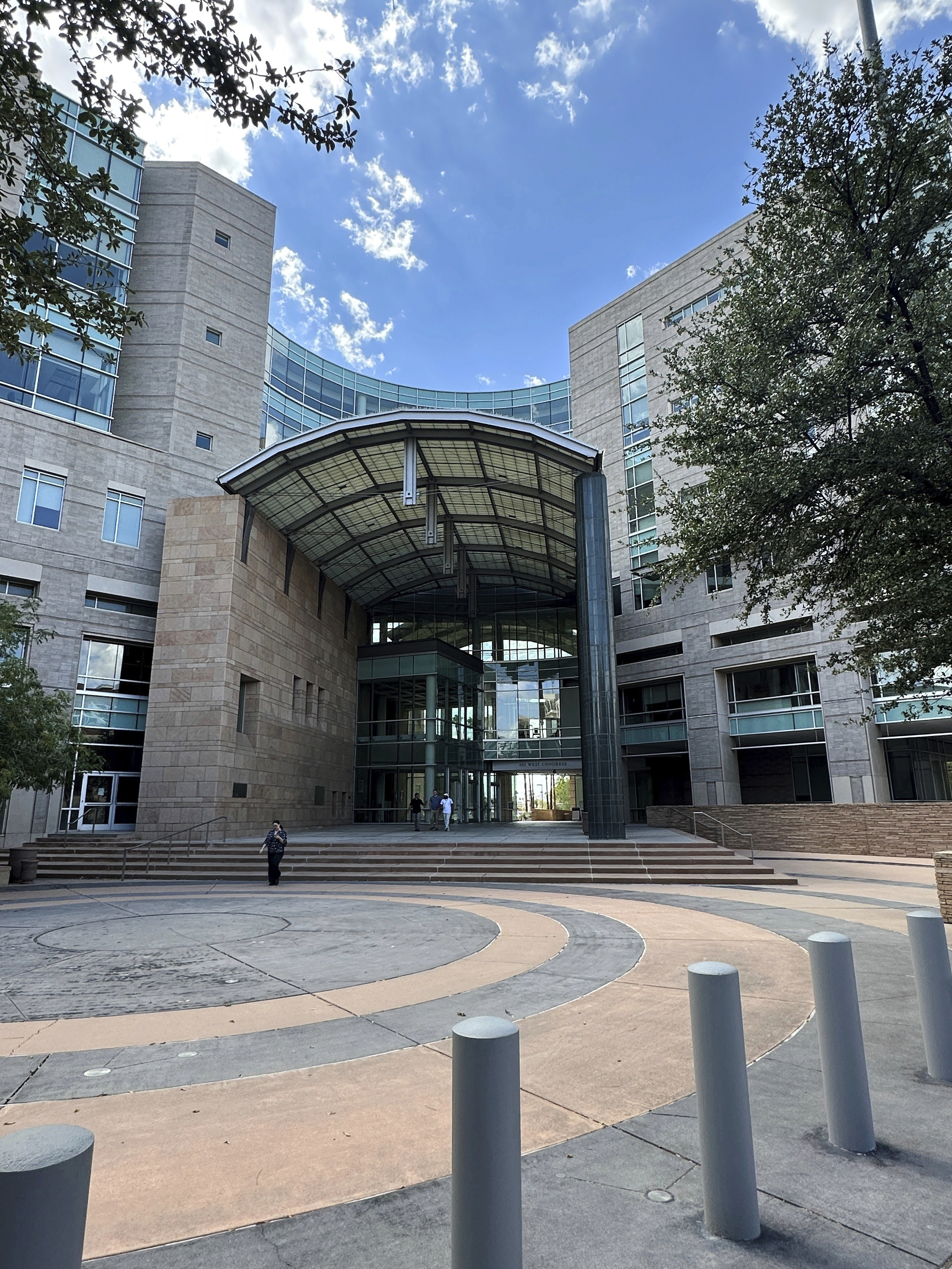 The Evo A. DeConcini U.S. Courthouse in Tucson, Arizona, is seen, Thursday Sept. 11, 2025, where a judge extended a temporary restraining order blocking the Trump administration's effort to remove Guatemalan and Honduran children living in shelters or foster care after coming to the U.S. alone. (Jacques Billeaud - AP)